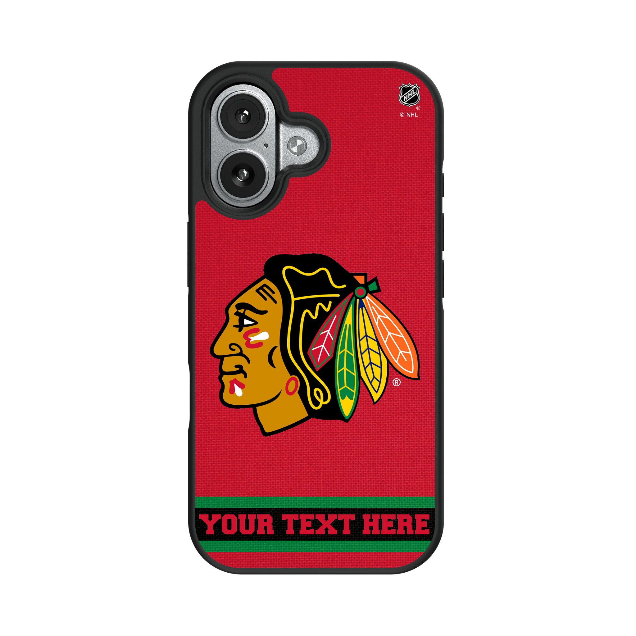 Chicago Blackhawks Personalized Stripe iPhone Bump Phone Case for Apple iPhone#Device_iPhone 17
