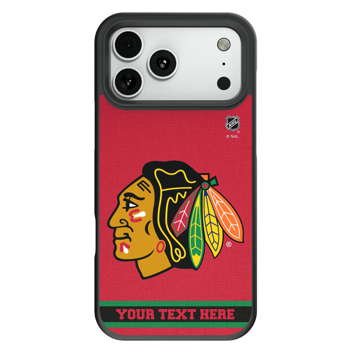 Chicago Blackhawks Personalized Stripe Bump Phone Case for Apple iPhone