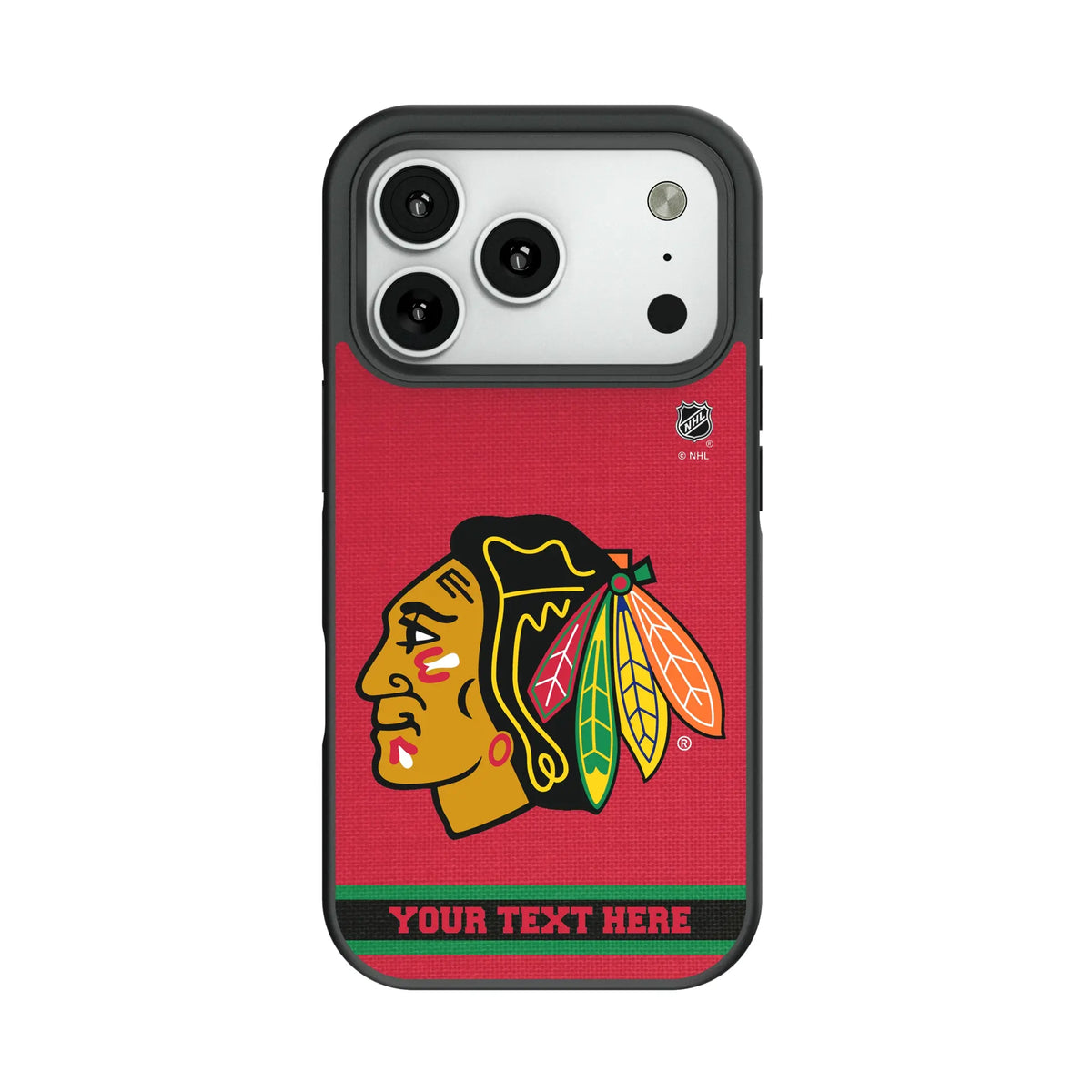 Chicago Blackhawks Personalized Stripe Bump Phone Case for Apple iPhone