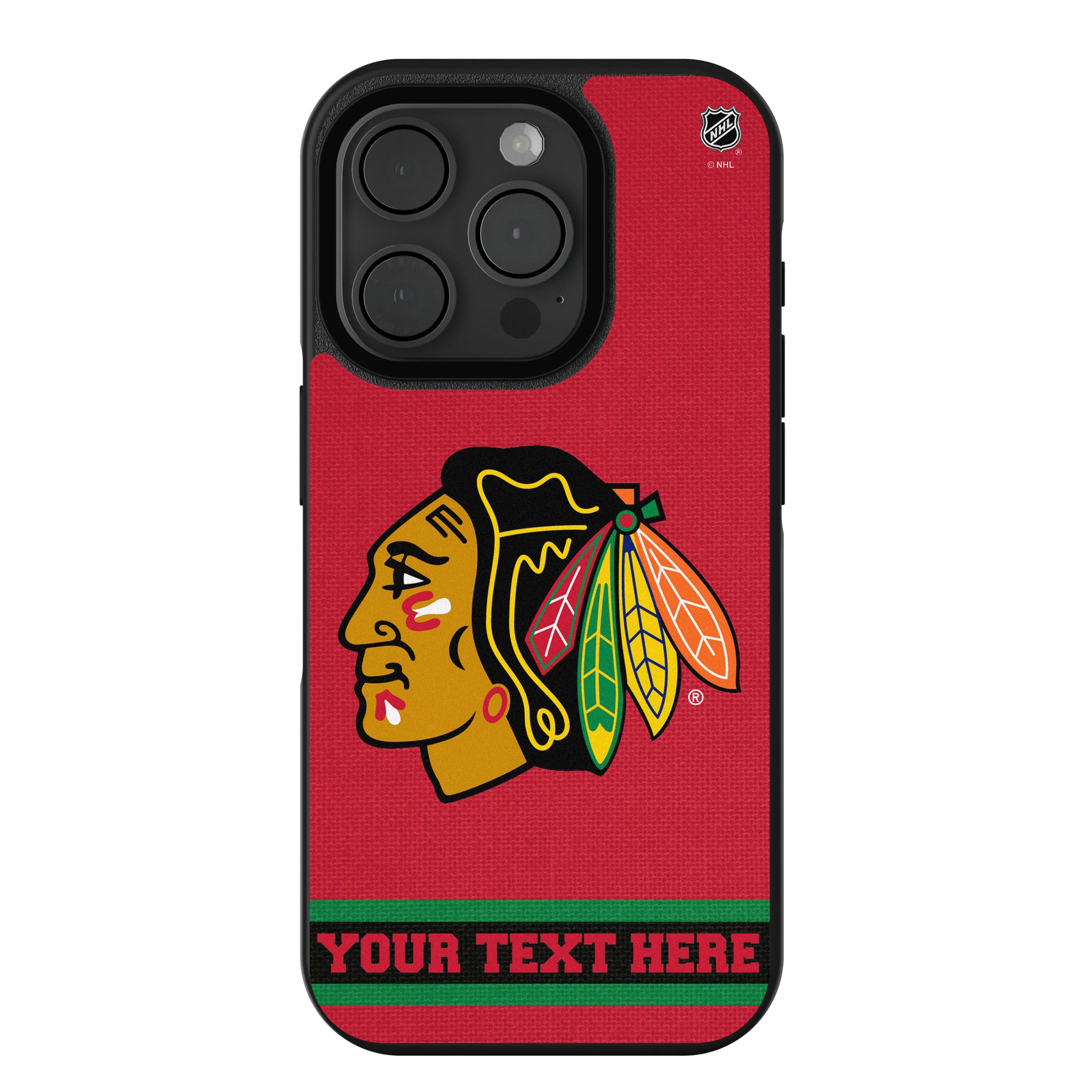 Chicago Blackhawks Personalized Stripe iPhone Bump Phone Case for Apple iPhone