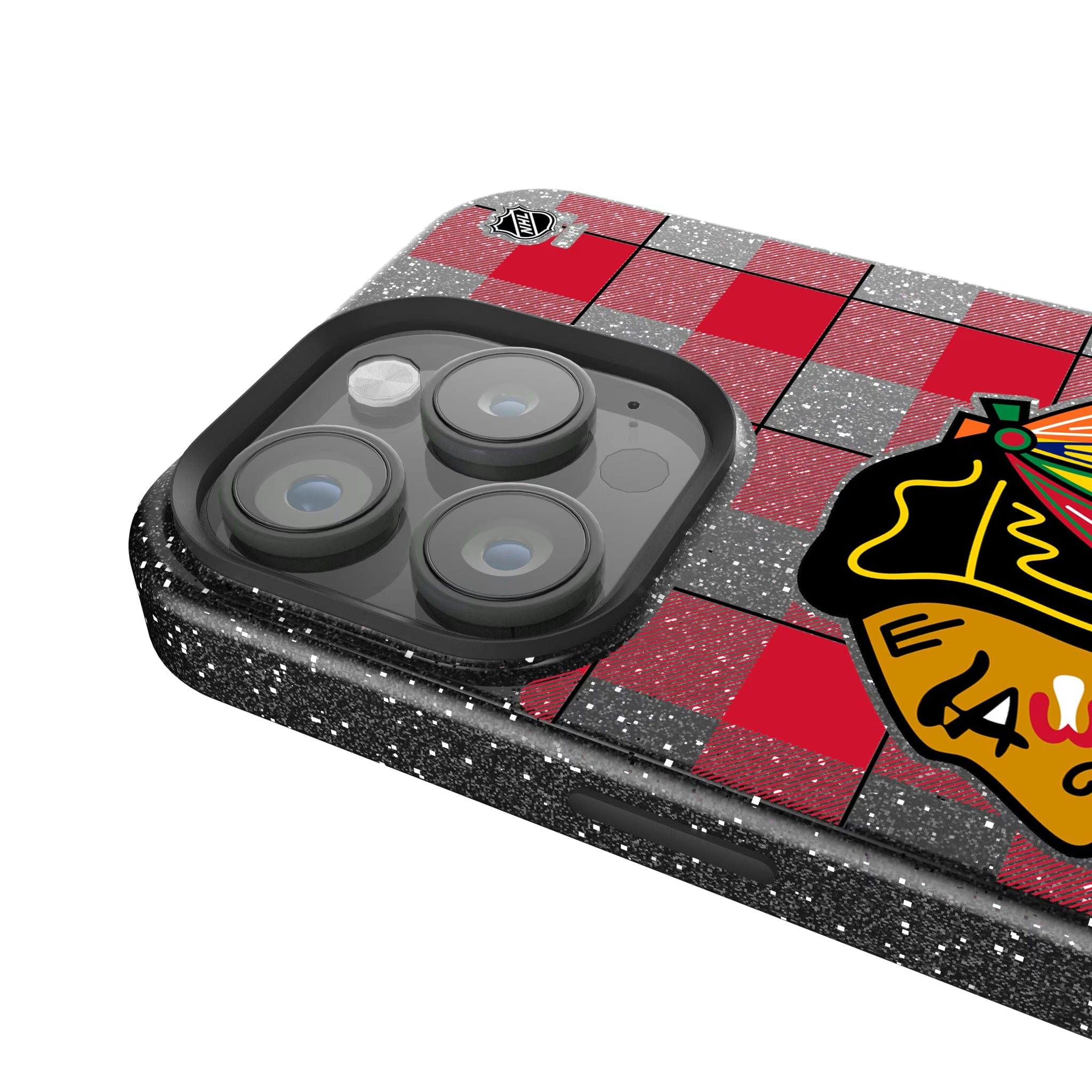 Chicago Blackhawks Plaid iPhone Bling Phone Case for Apple iPhone - Detail