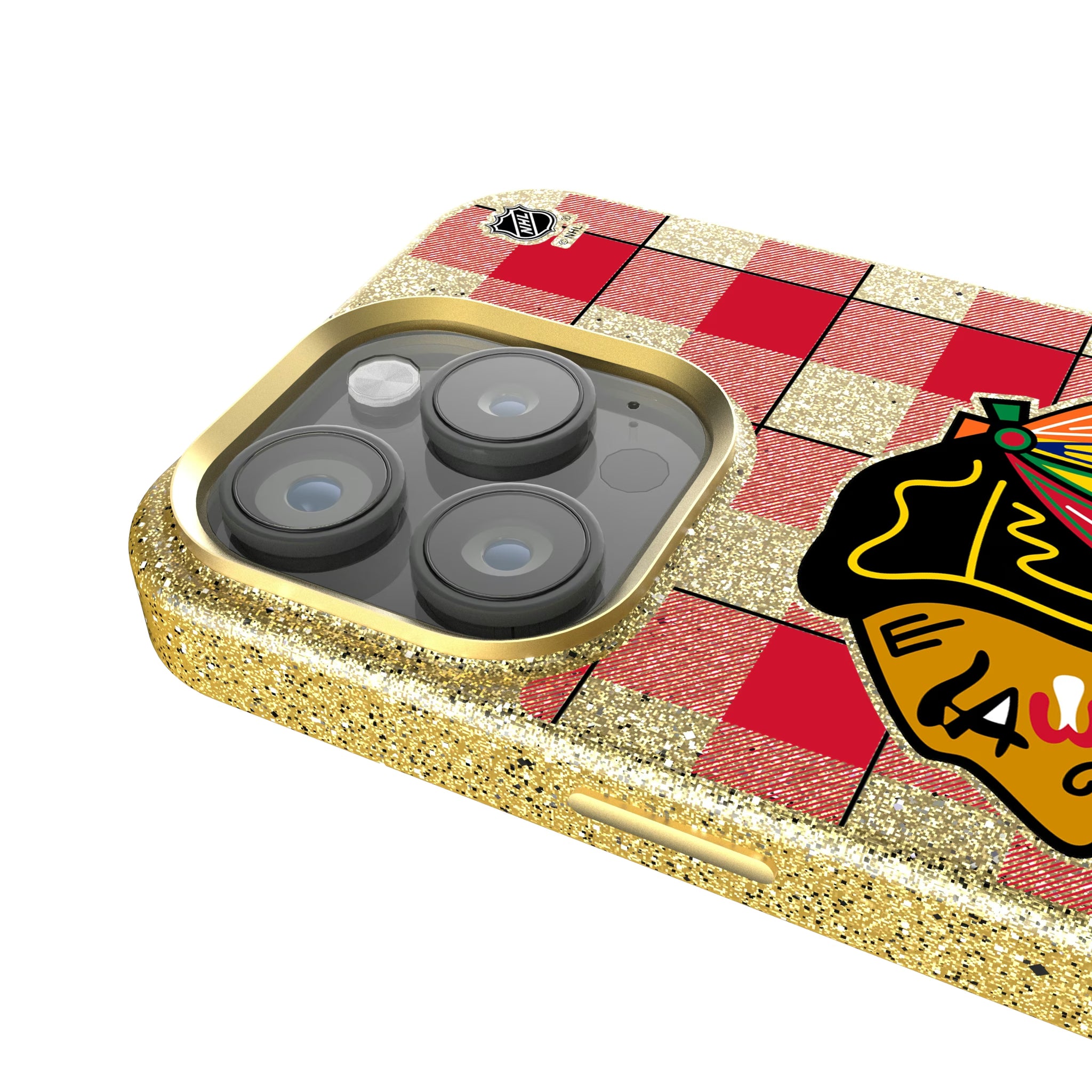 Chicago Blackhawks Plaid iPhone Bling Phone Case for Apple iPhone - Detail