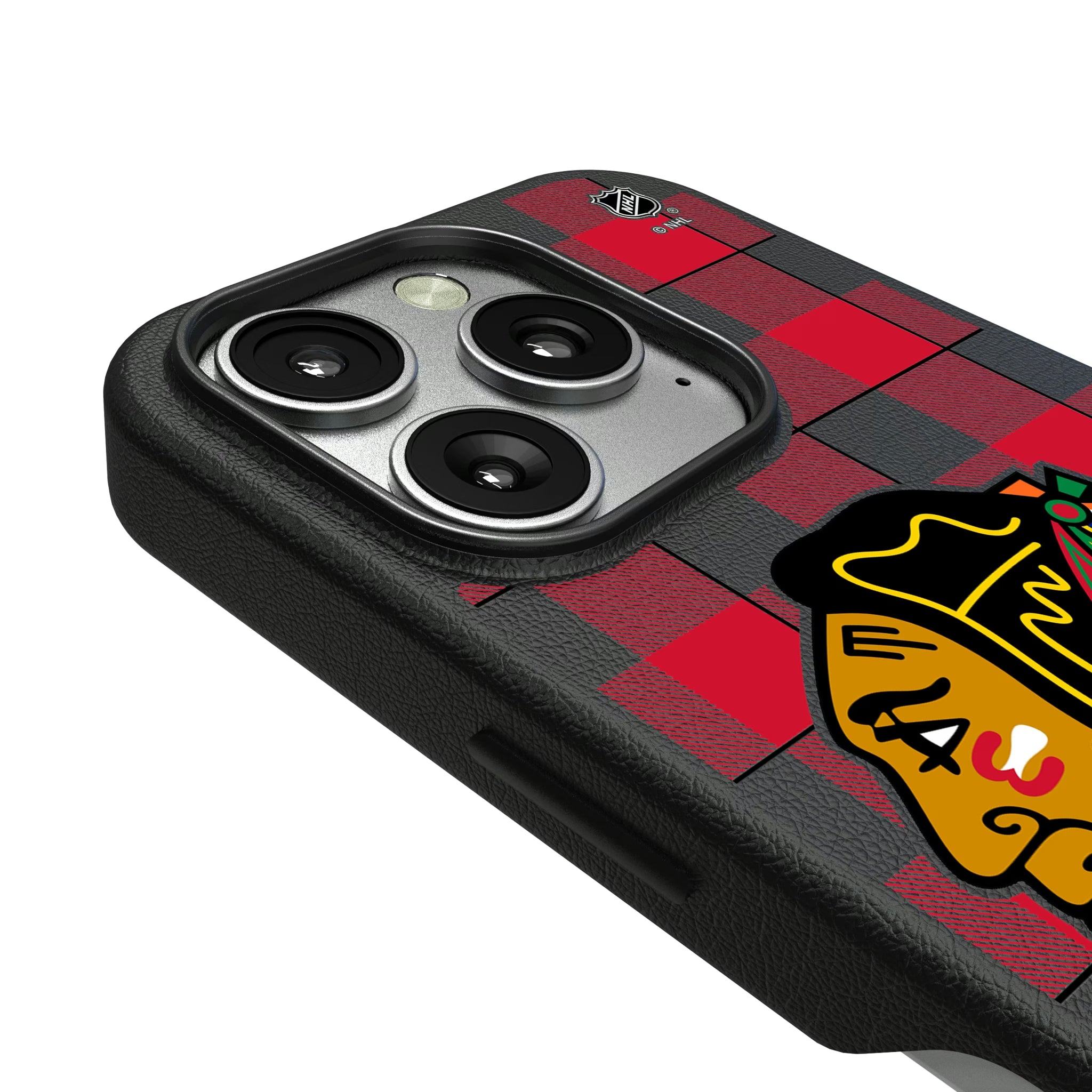 Chicago Blackhawks Plaid iPhone MagSafe Compatible Phone Case for Apple iPhone - Detail