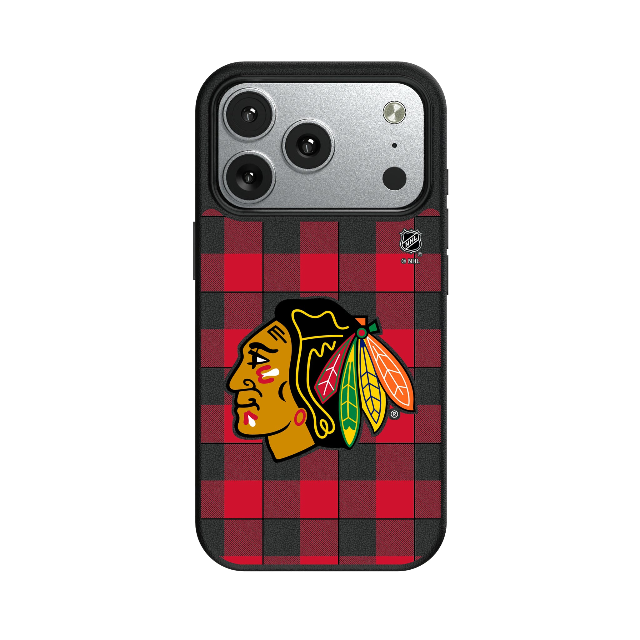 Chicago Blackhawks Plaid iPhone MagSafe Compatible Phone Case for Apple iPhone#Device_iPhone 17 Pro