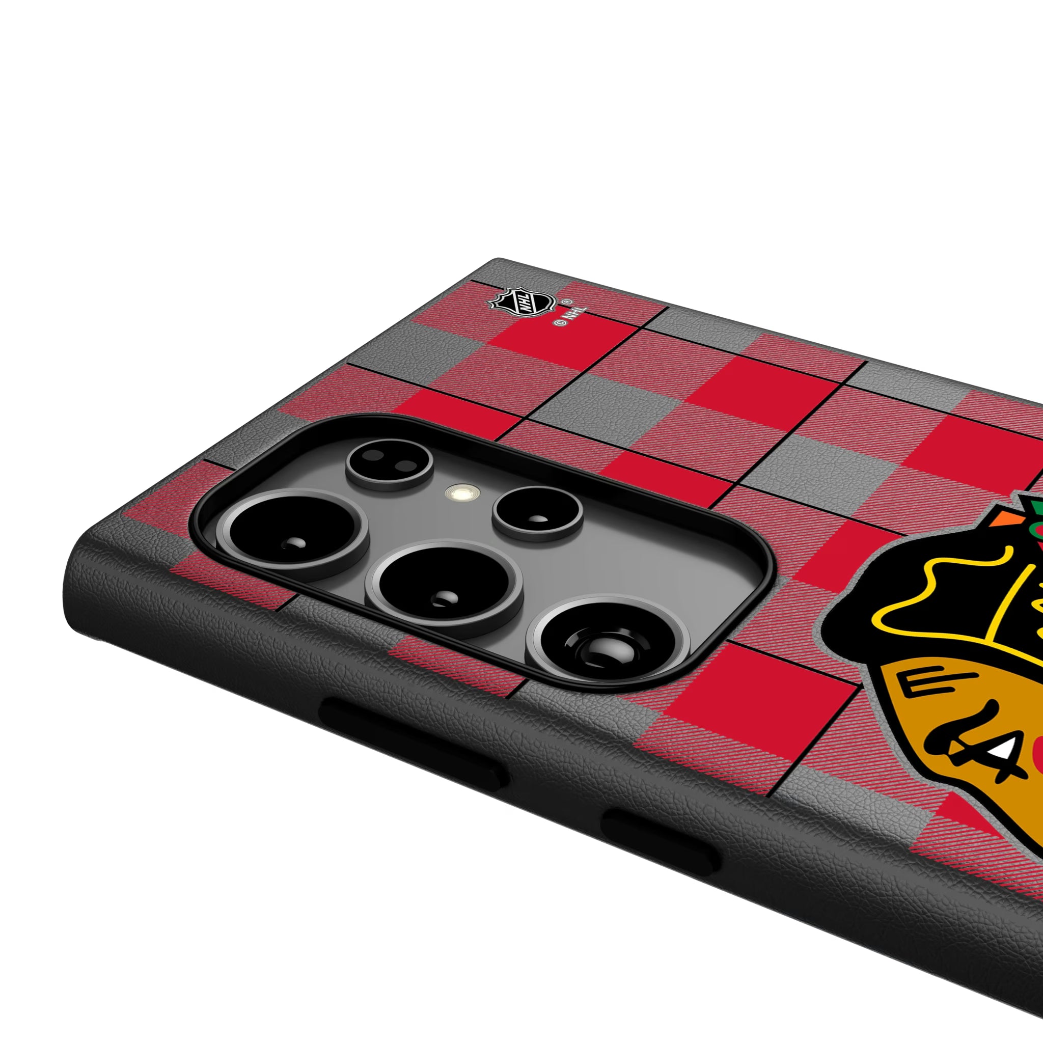 Chicago Blackhawks Plaid Galaxy MagSafe Compatible Phone Case for Samsung Galaxy - Detail