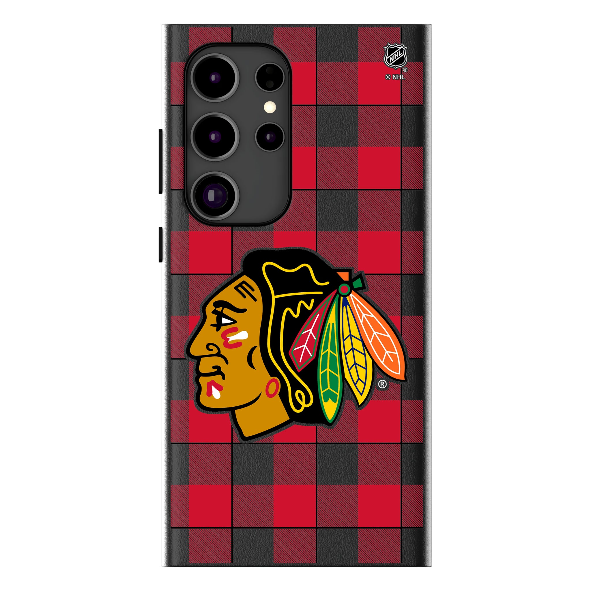 Chicago Blackhawks Plaid Galaxy MagSafe Compatible Phone Case for Samsung Galaxy