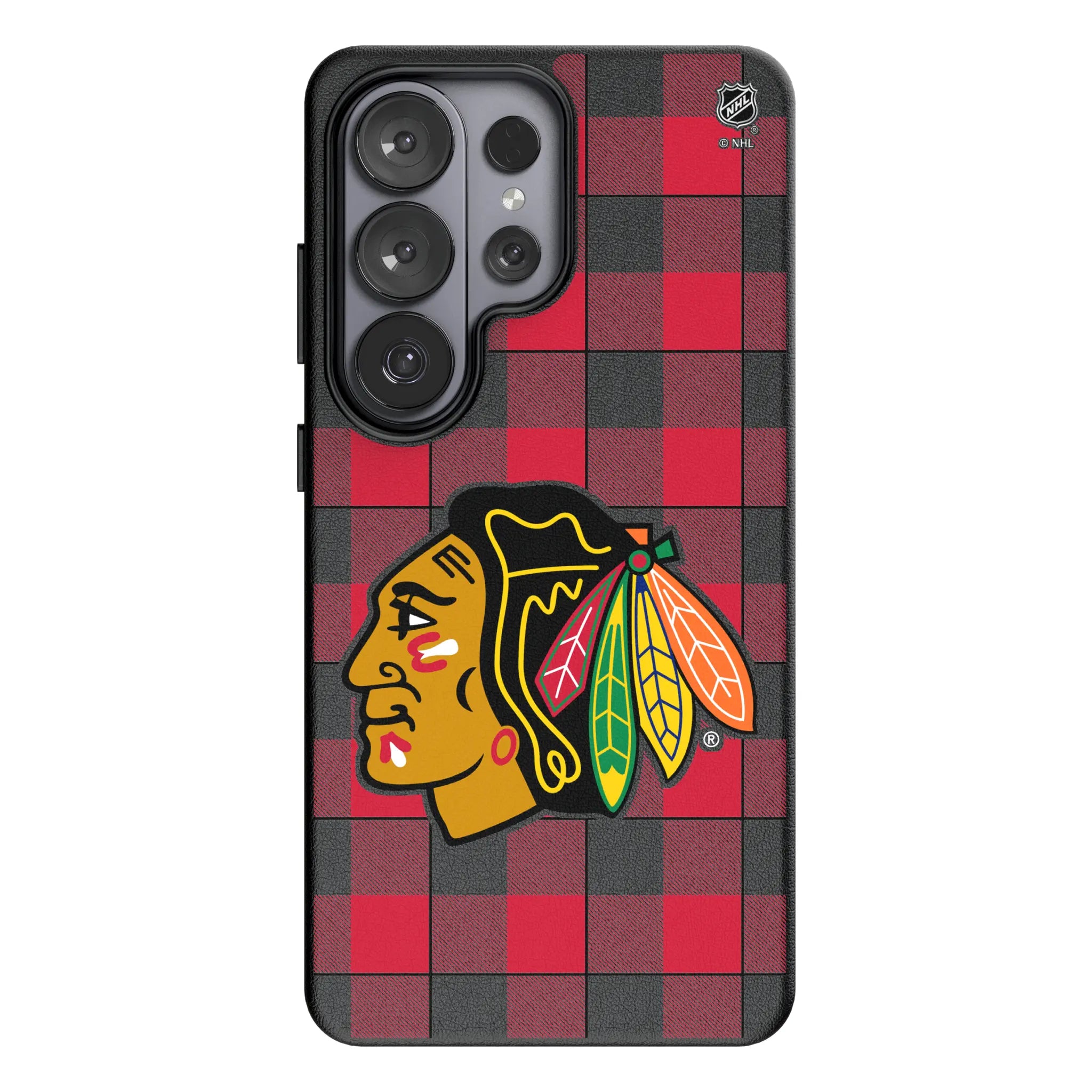 Chicago Blackhawks Plaid Galaxy MagSafe Compatible Phone Case for Samsung Galaxy#Device_Galaxy S26 Ultra