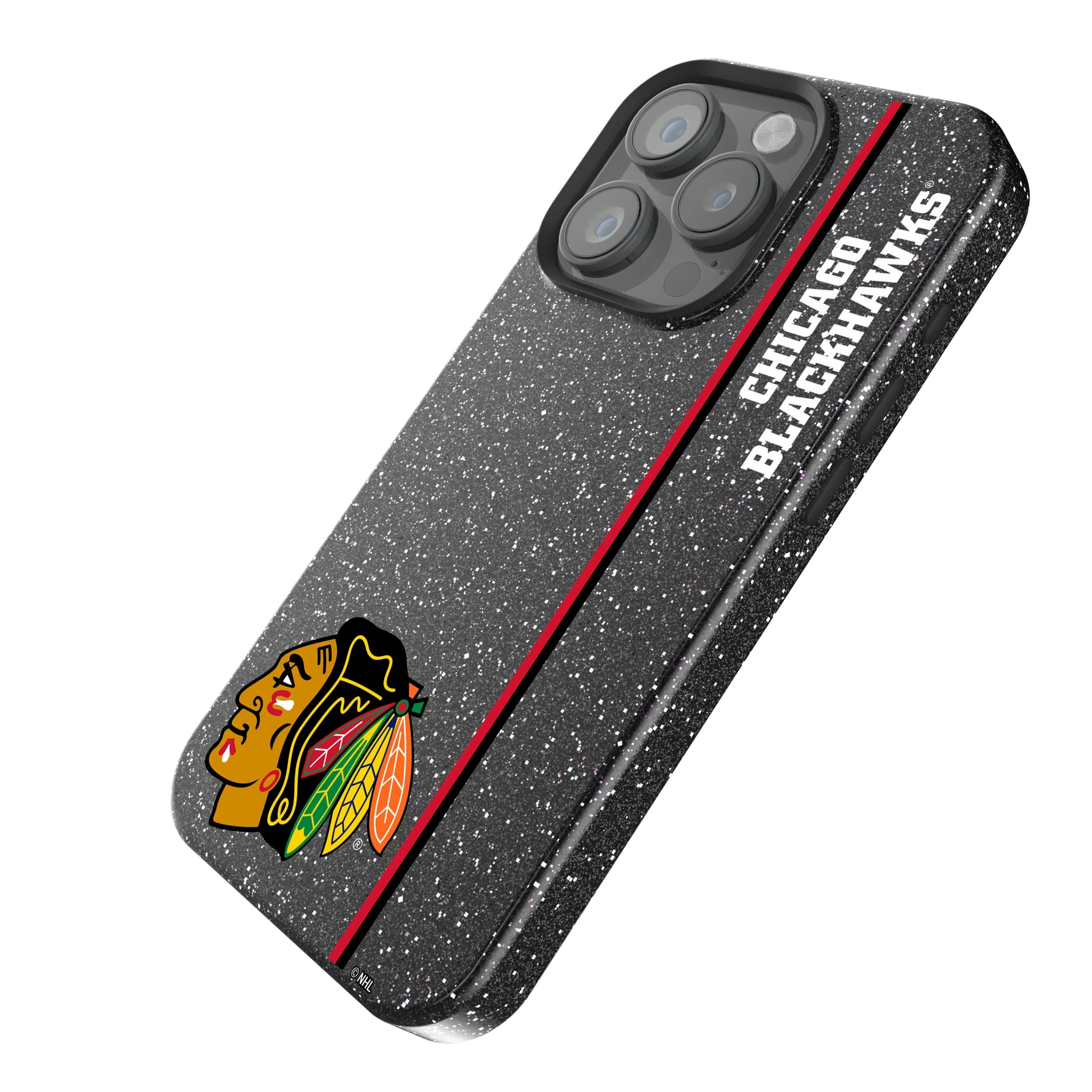 Chicago Blackhawks Sidebar iPhone Bling Phone Case for Apple iPhone - Isometric View