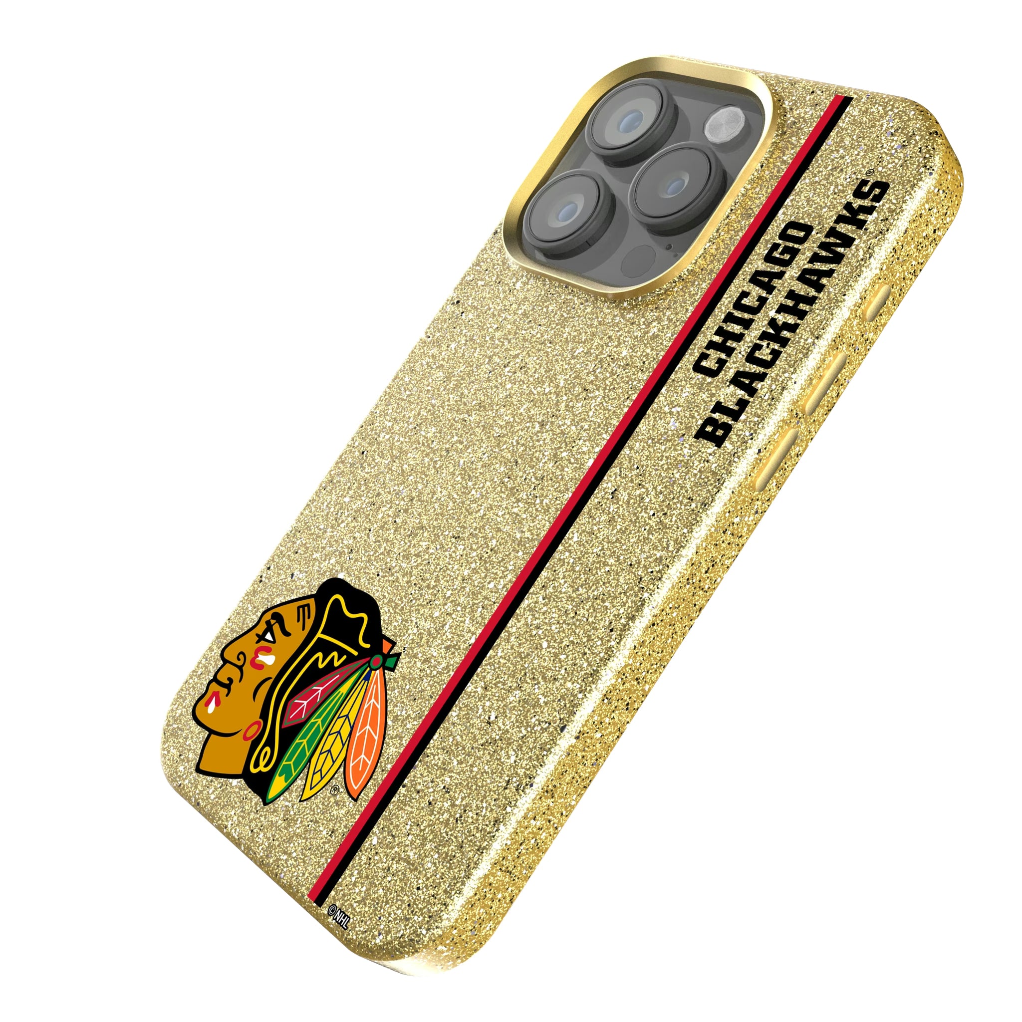 Chicago Blackhawks Sidebar iPhone Bling Phone Case for Apple iPhone - Isometric View