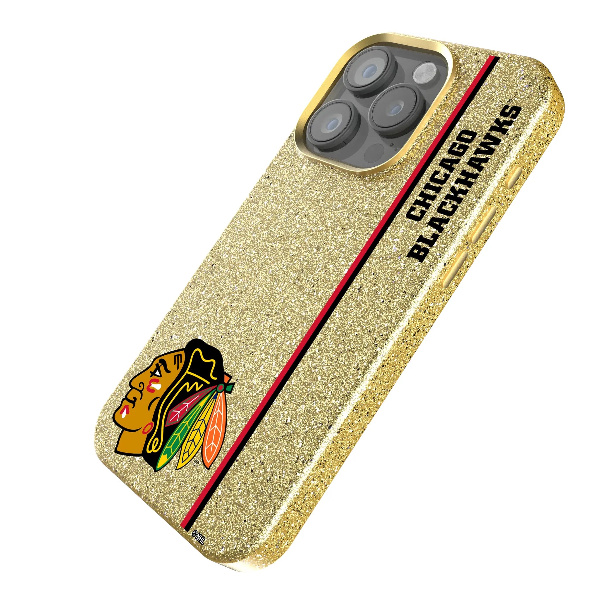 Chicago Blackhawks Sidebar iPhone Bling Phone Case for Apple iPhone - Isometric View