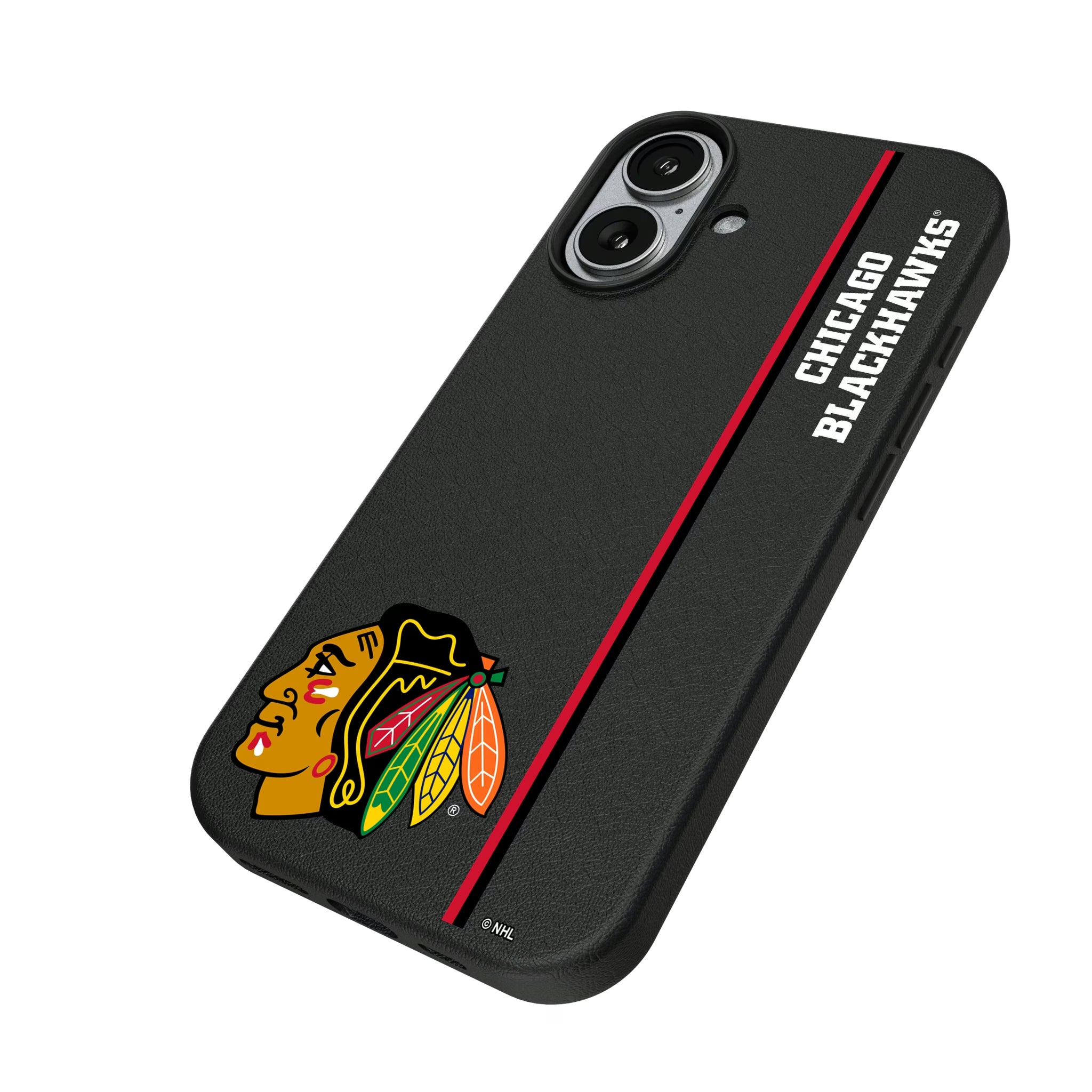 Chicago Blackhawks Sidebar iPhone MagSafe Compatible Phone Case for Apple iPhone - Isometric View#Device_iPhone 17