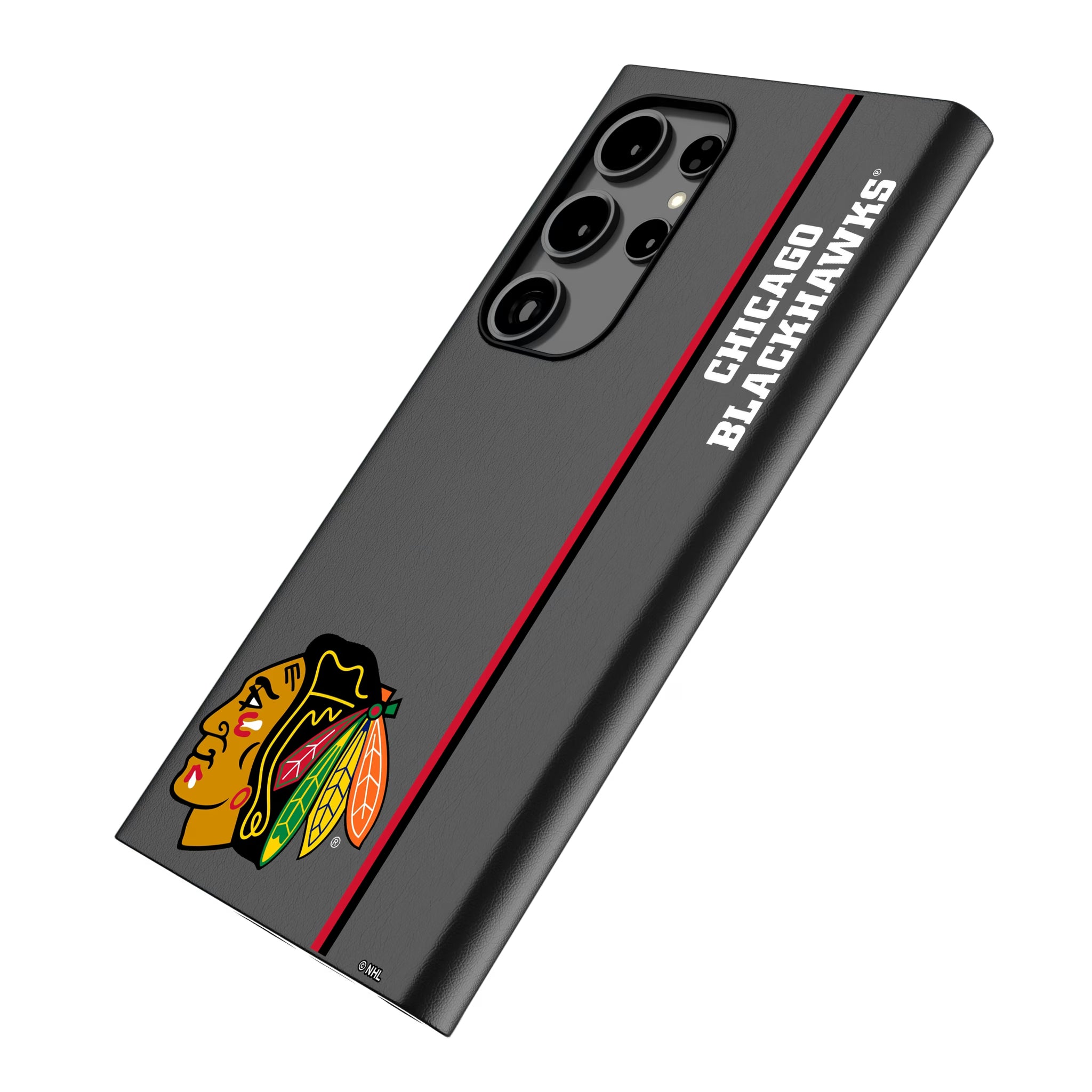Chicago Blackhawks Sidebar Galaxy MagSafe Compatible Phone Case for Samsung Galaxy - Isometric View