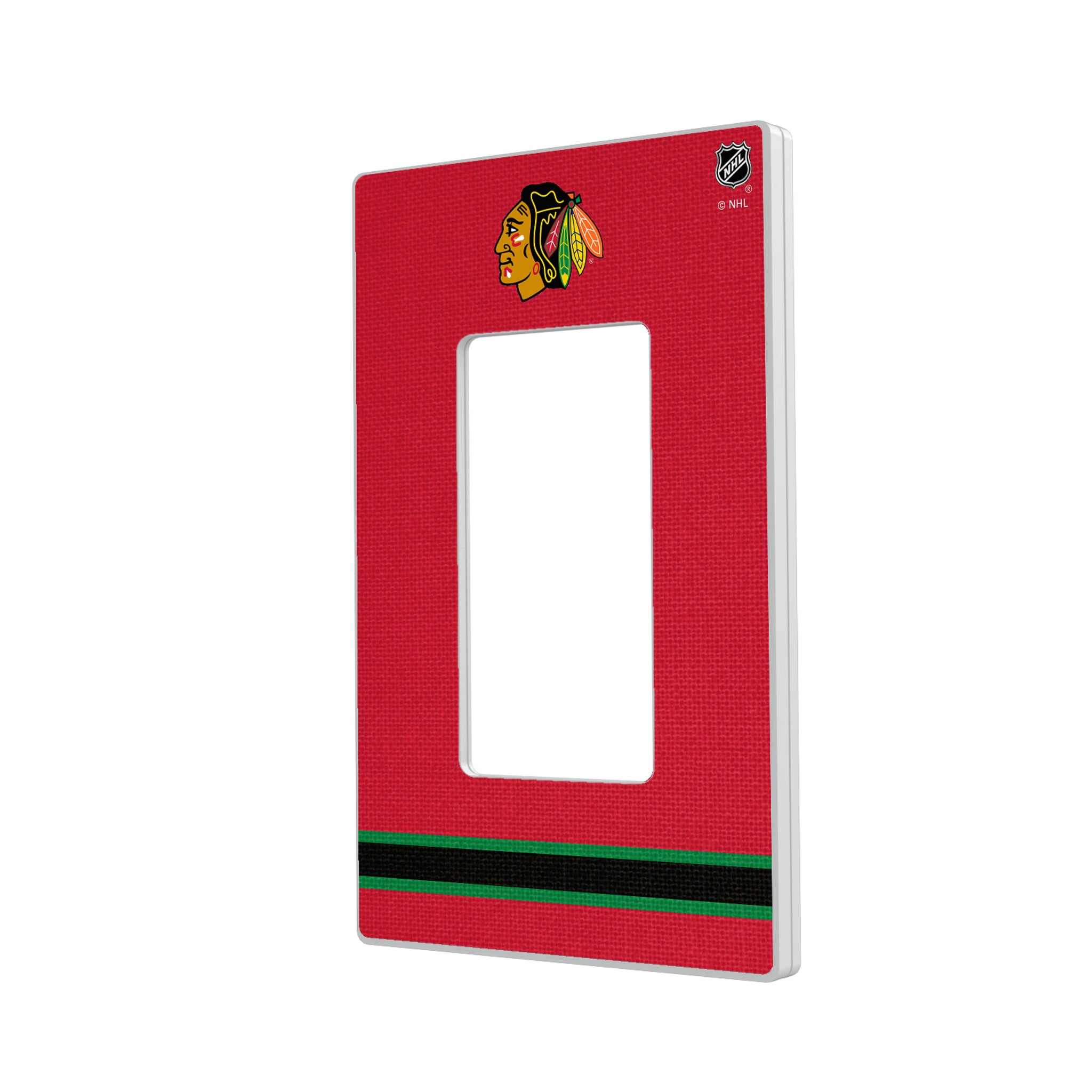 Chicago Blackhawks Stripe Hidden-Screw Light Switch Plate#Style_Single Rocker