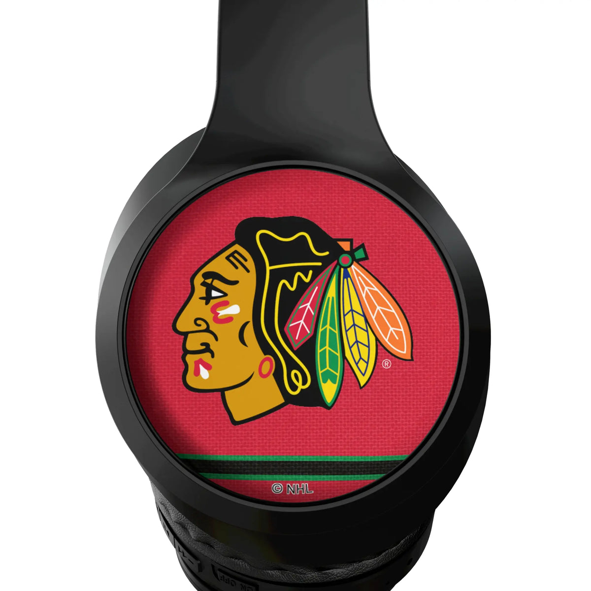 Chicago Blackhawks Stripe Wireless Over-Ear Headphones With Case - Detail