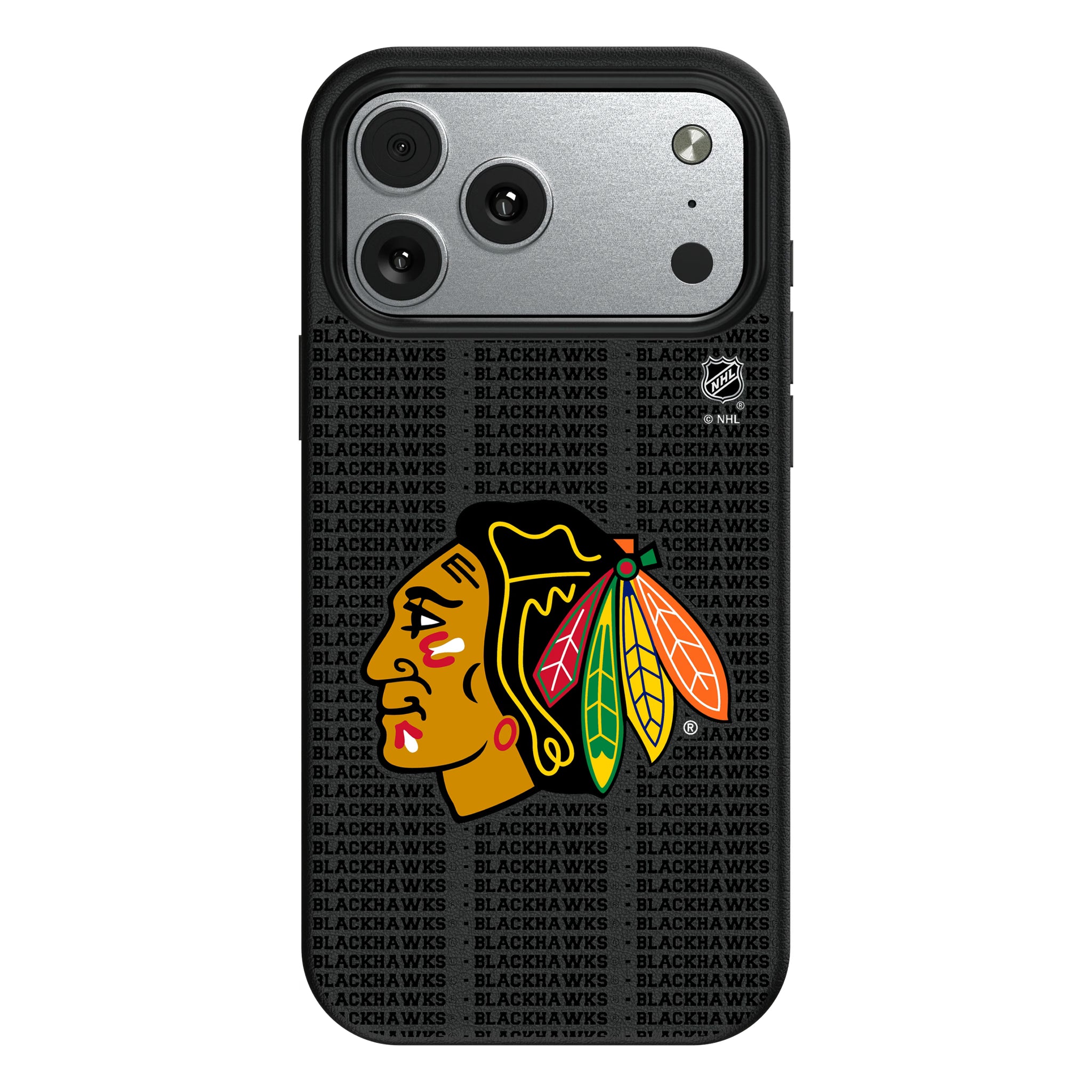 Chicago Blackhawks Text Backdrop iPhone MagSafe Compatible Phone Case for Apple iPhone#Device_iPhone 17 Pro Max