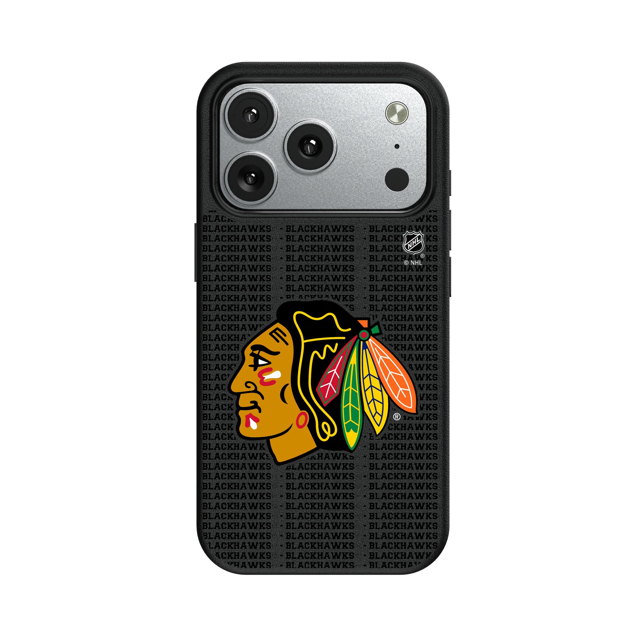 Chicago Blackhawks Text Backdrop iPhone MagSafe Compatible Phone Case for Apple iPhone#Device_iPhone 17 Pro