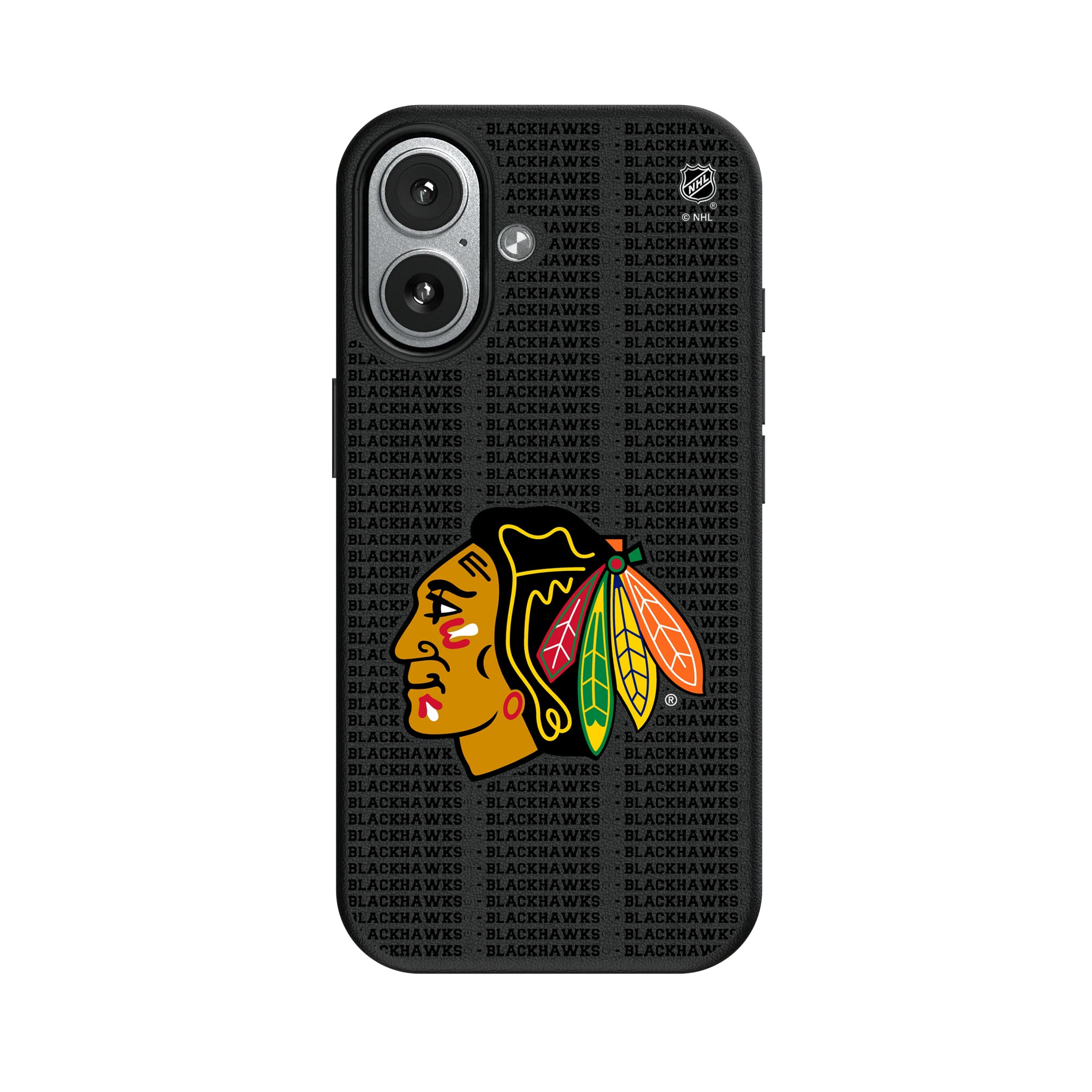 Chicago Blackhawks Text Backdrop iPhone MagSafe Compatible Phone Case for Apple iPhone#Device_iPhone 17