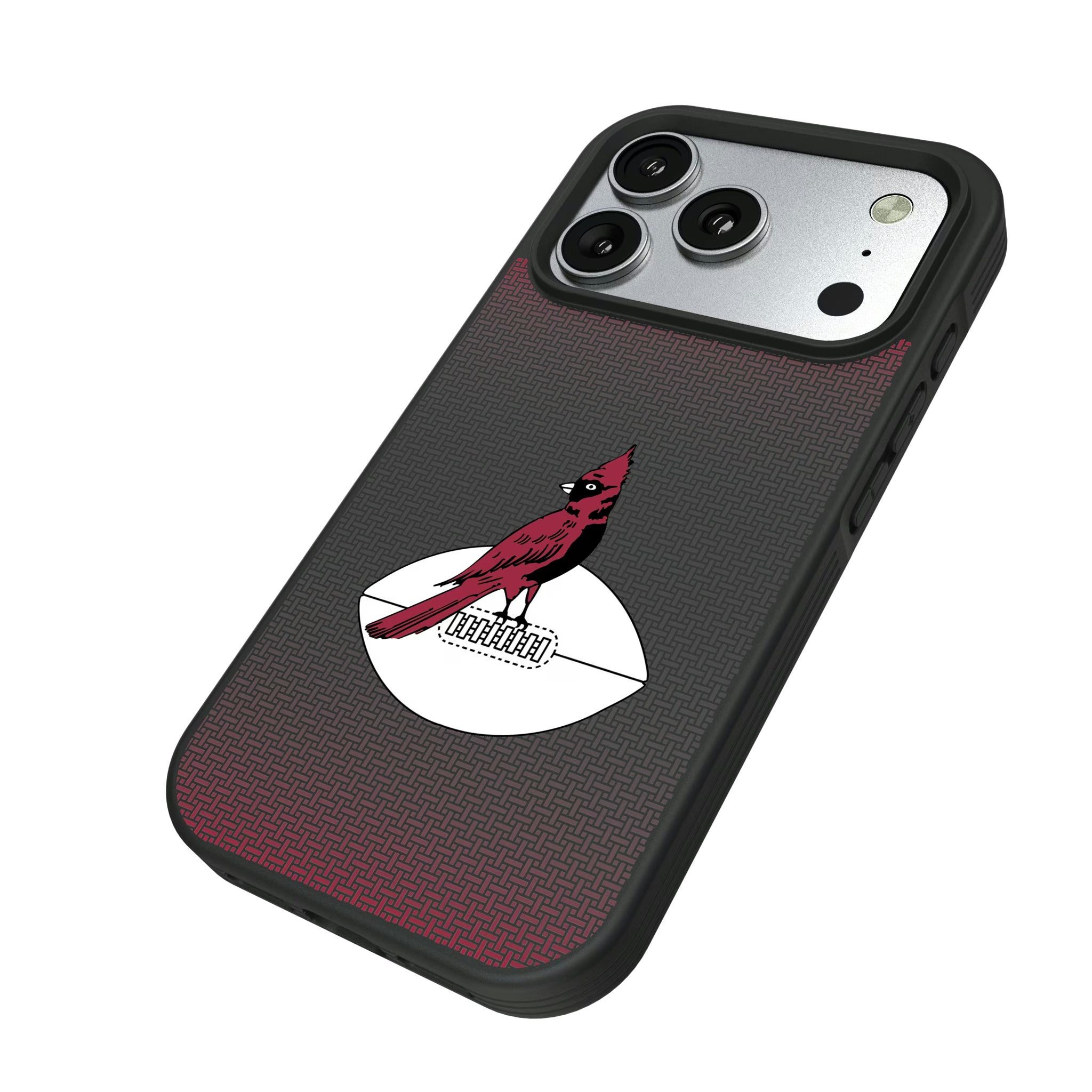 Chicago Cardinals 1947-1959 Historic Collection Linen iPhone Bump Phone Case for Apple iPhone - Isometric View#Device_iPhone 17 Pro