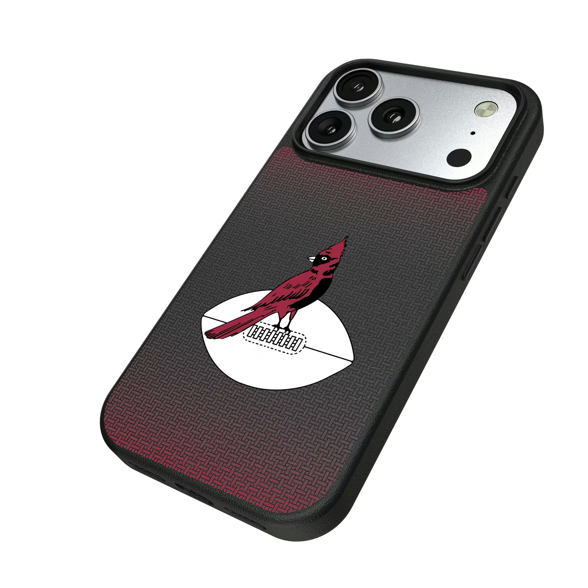 Chicago Cardinals 1947-1959 Historic Collection Linen iPhone MagSafe Compatible Phone Case for Apple iPhone - Isometric View#Device_iPhone 17 Pro