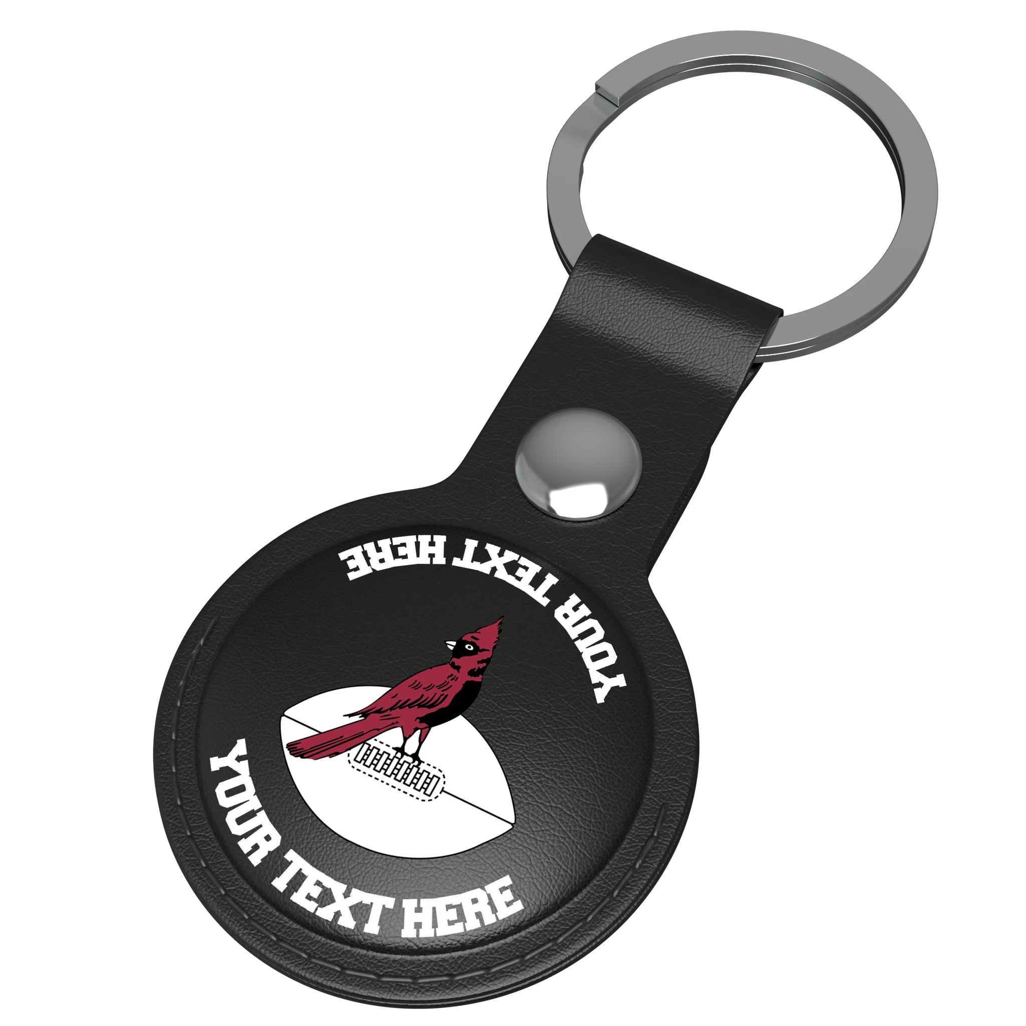 Chicago Cardinals 1947-1959 Historic Collection Personalized Insignia AirTag Black Airtag Holder - Isometric View