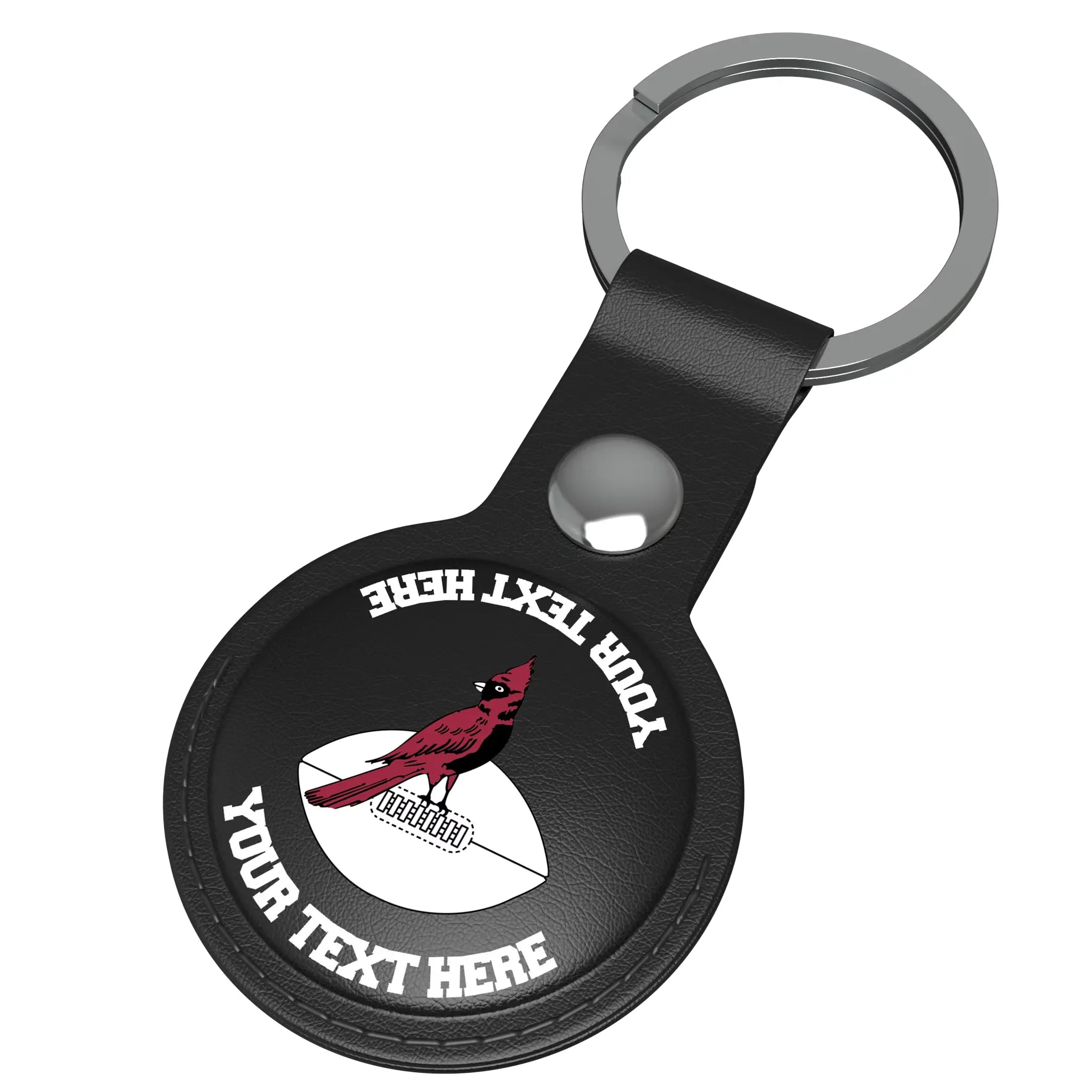Chicago Cardinals 1947-1959 Historic Collection Personalized Insignia AirTag Black Airtag Holder - Isometric View