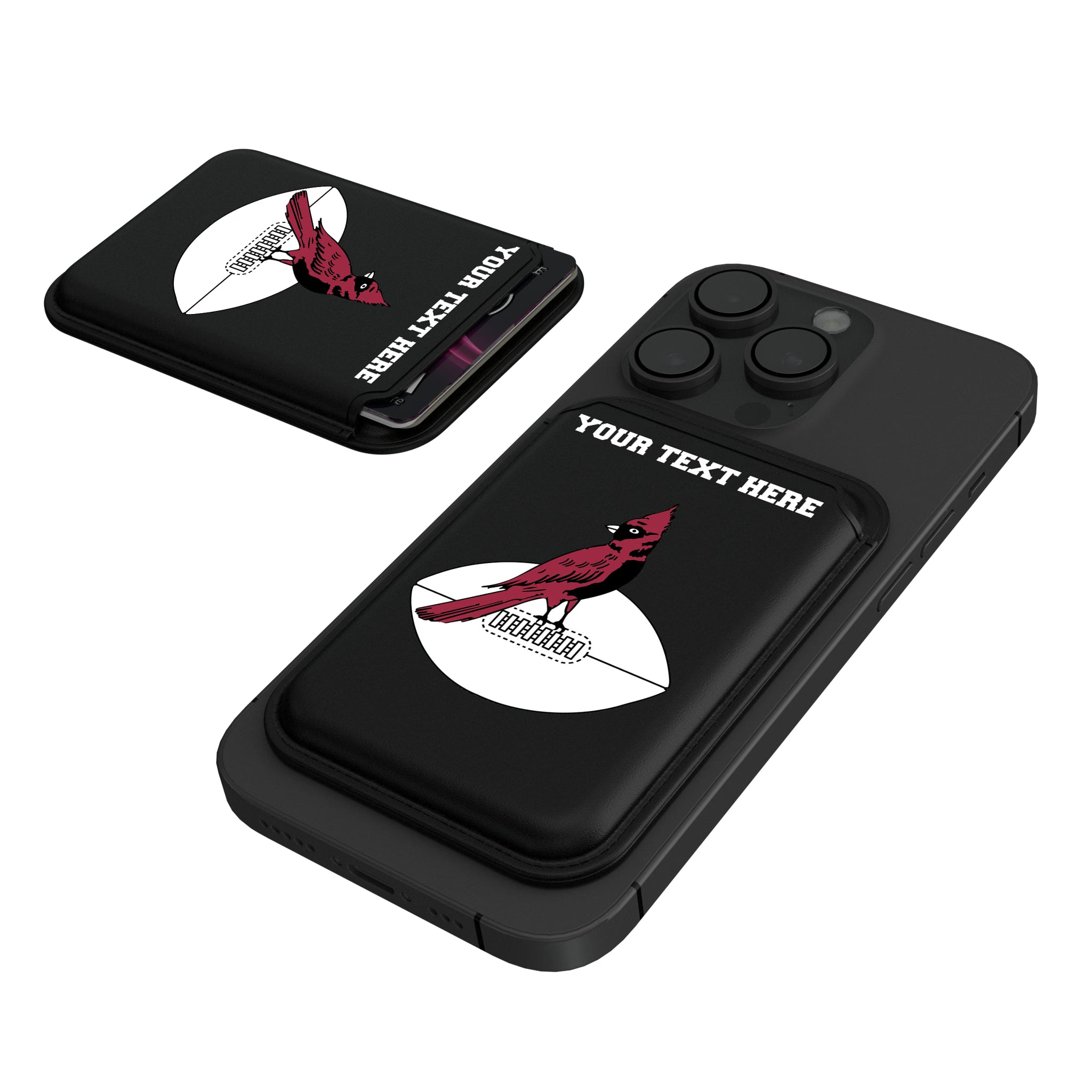Chicago Cardinals 1947-1959 Historic Collection Personalized Insignia Black Magnetic Credit Card Wallet