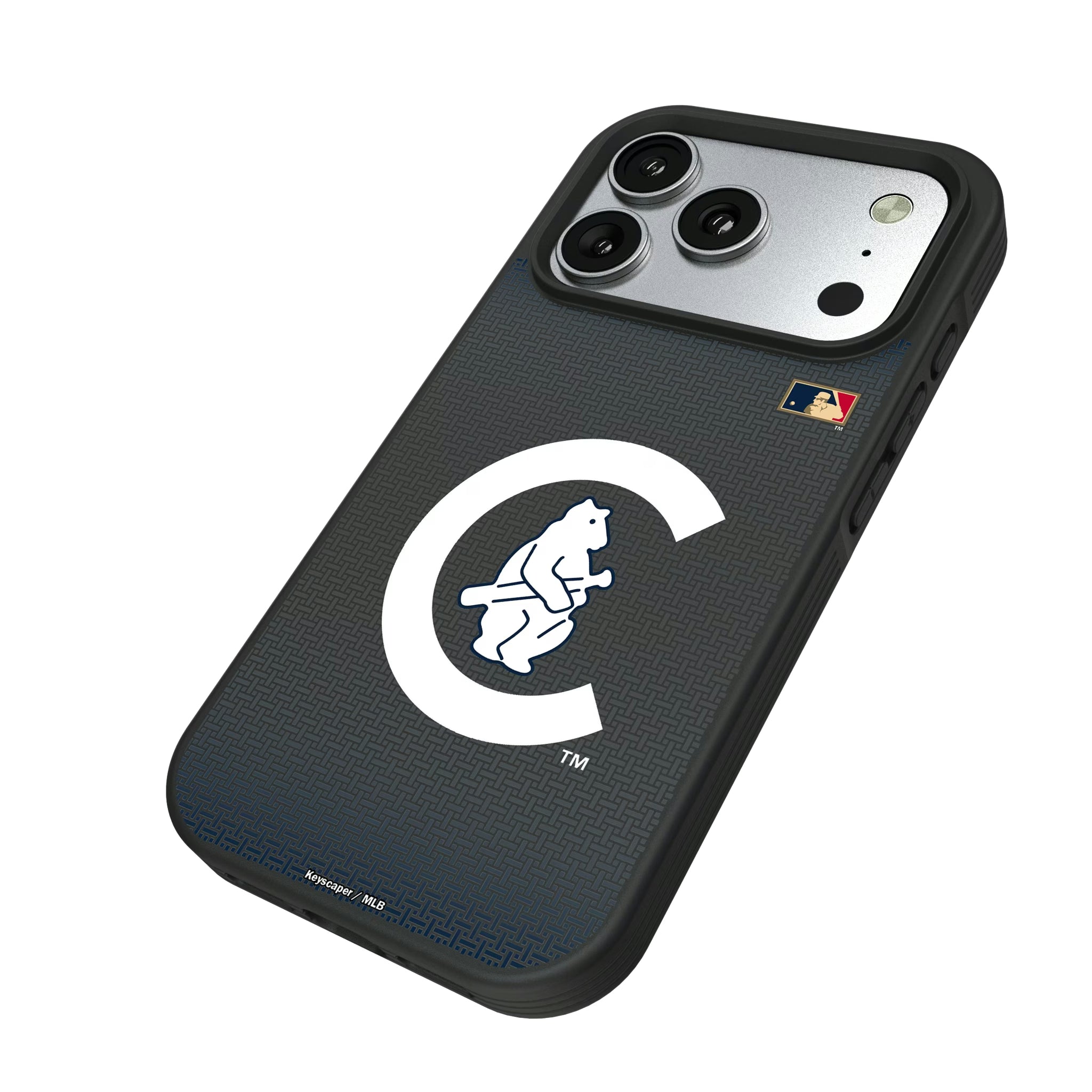 Chicago Cubs 1911-1912 - Cooperstown Collection Linen iPhone Bump Phone Case for Apple iPhone - Isometric View#Device_iPhone 17 Pro