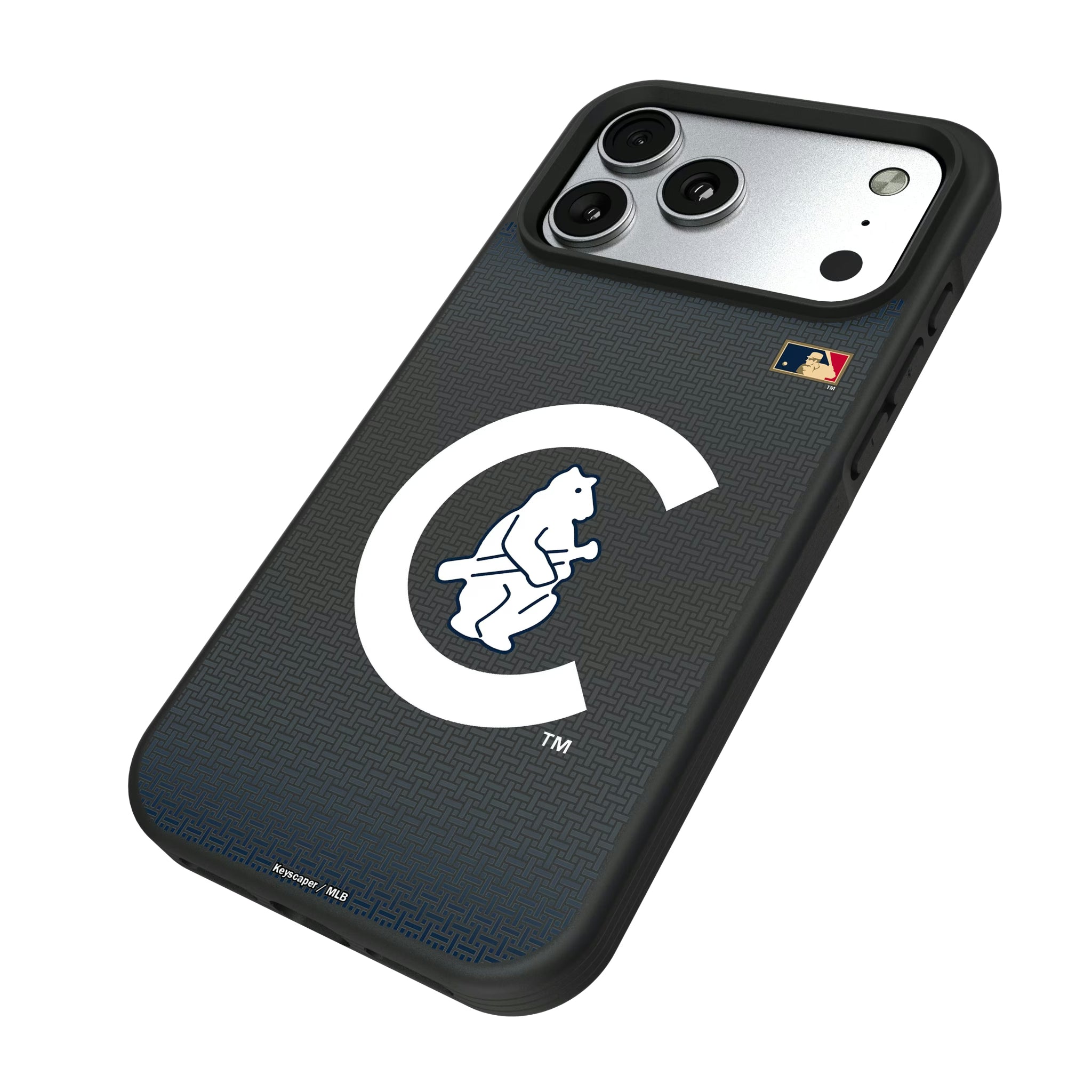 Chicago Cubs 1911-1912 - Cooperstown Collection Linen iPhone Bump Phone Case for Apple iPhone - Isometric View#Device_iPhone 17 Pro Max