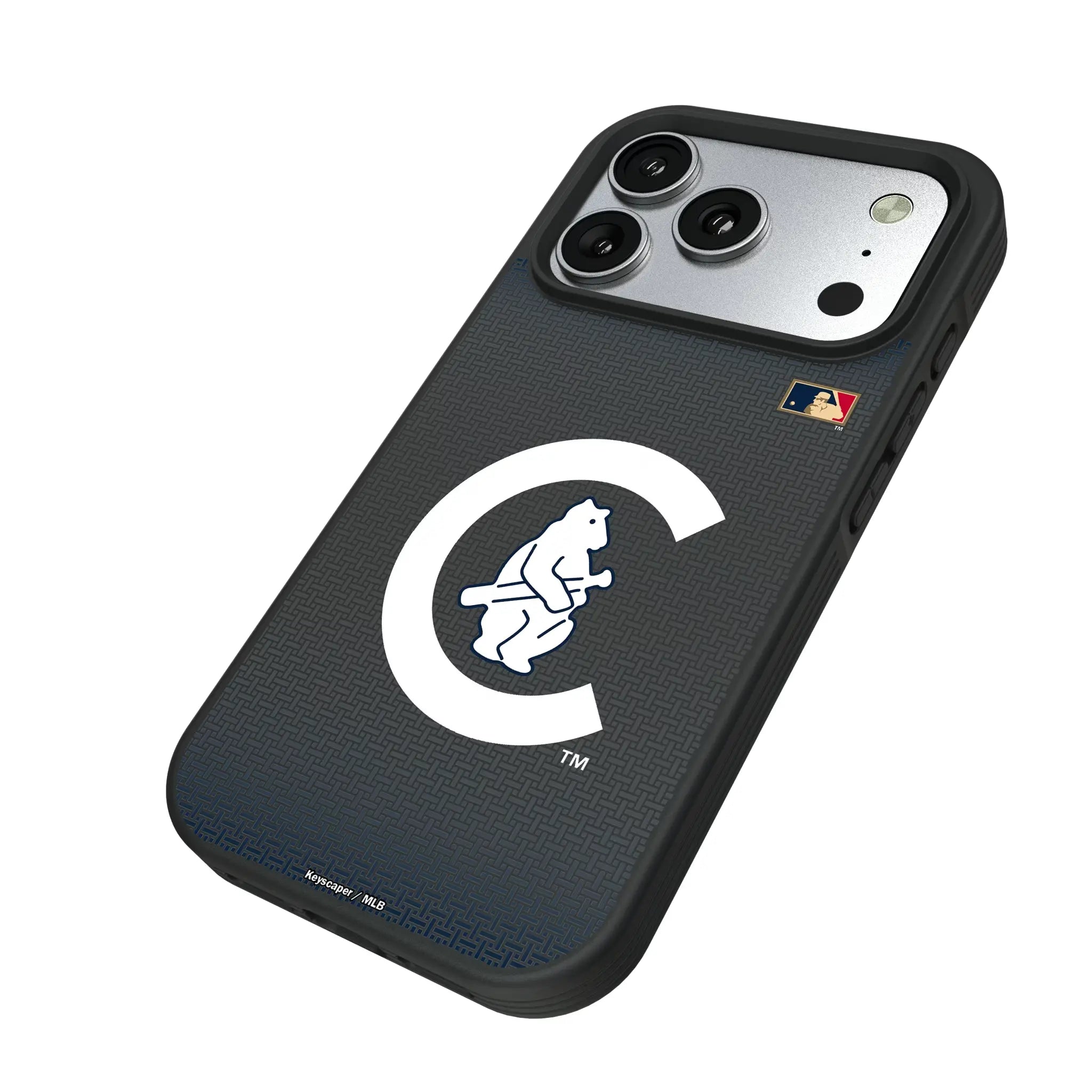 Chicago Cubs 1911-1912 - Cooperstown Collection Linen iPhone Bump Phone Case for Apple iPhone - Isometric View#Device_iPhone 17 Pro