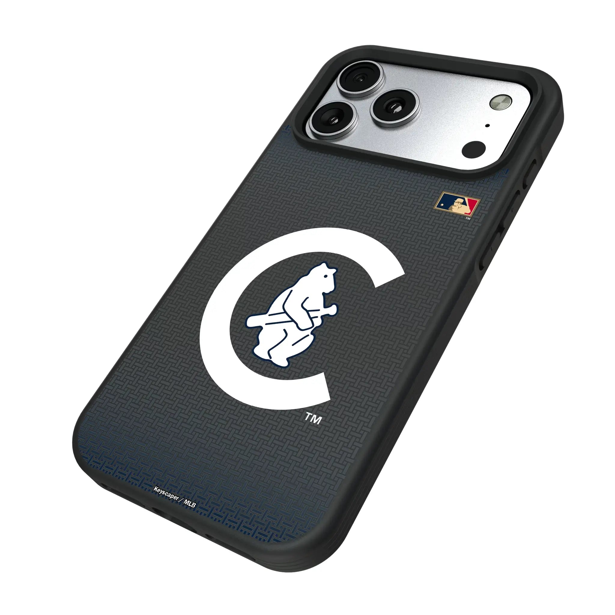 Chicago Cubs 1911-1912 - Cooperstown Collection Linen iPhone Bump Phone Case for Apple iPhone - Isometric View#Device_iPhone 17 Pro Max