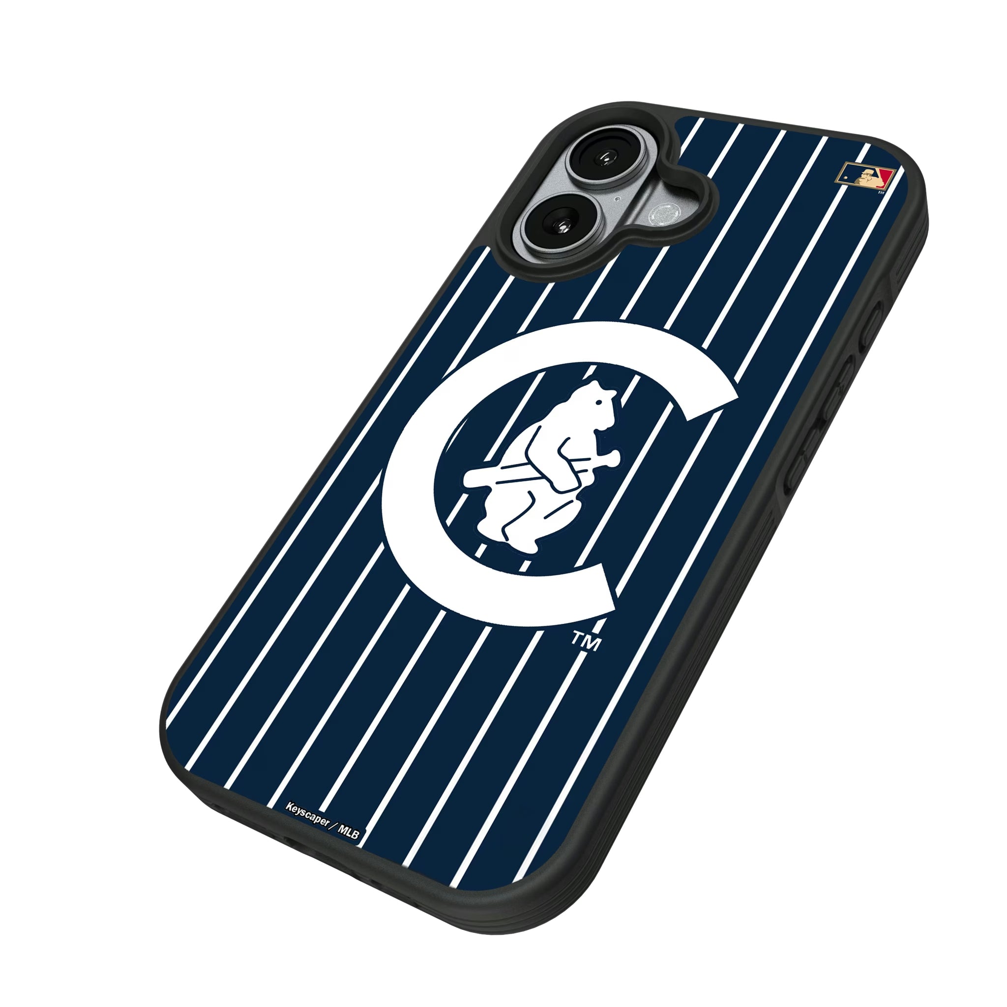 Chicago Cubs 1911-1912 - Cooperstown Collection Pinstripe iPhone Bump Phone Case for Apple iPhone - Isometric View#Device_iPhone 17