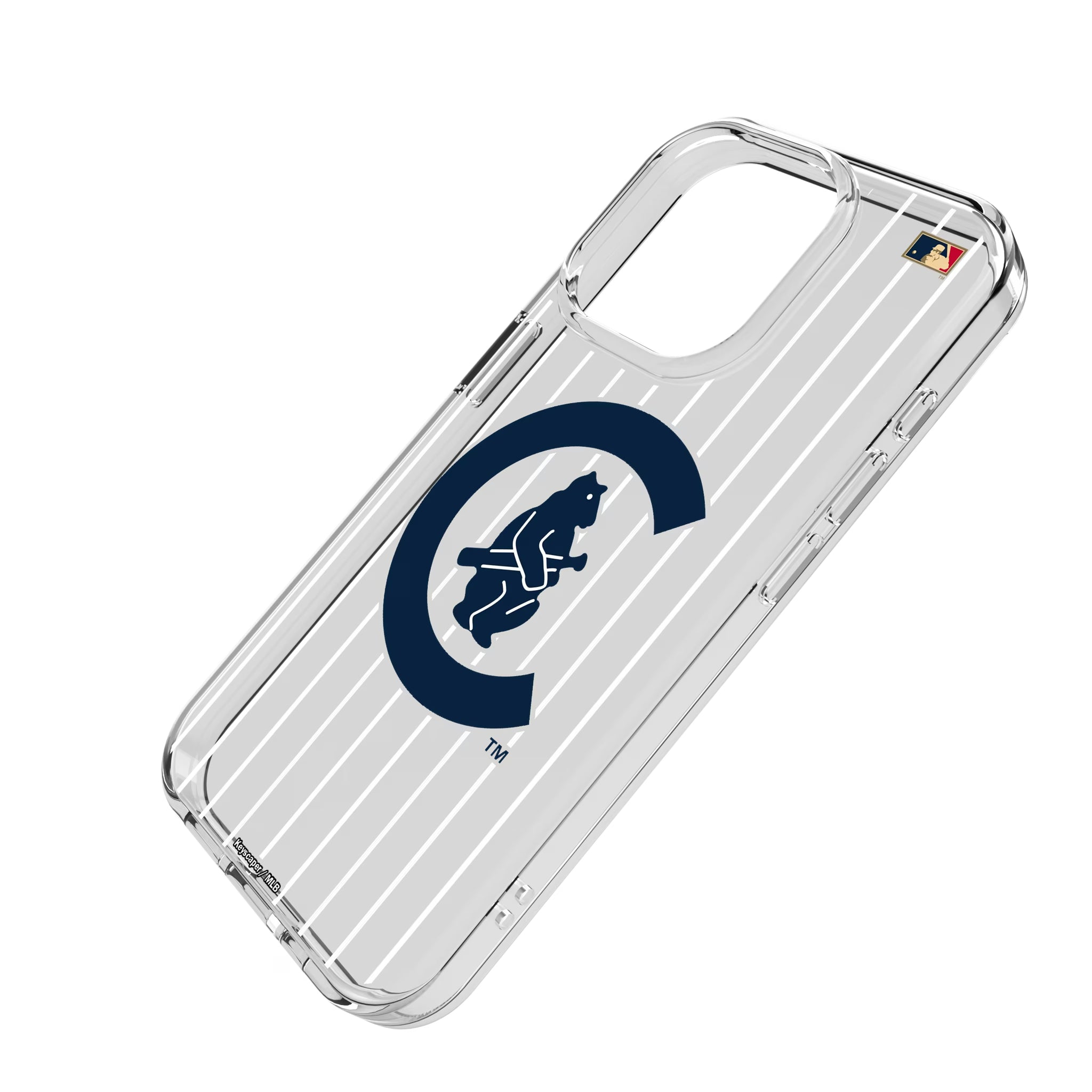 Chicago Cubs 1911-1912 - Cooperstown Collection Pinstripe iPhone Clear Phone Case for Apple iPhone - Isometric View