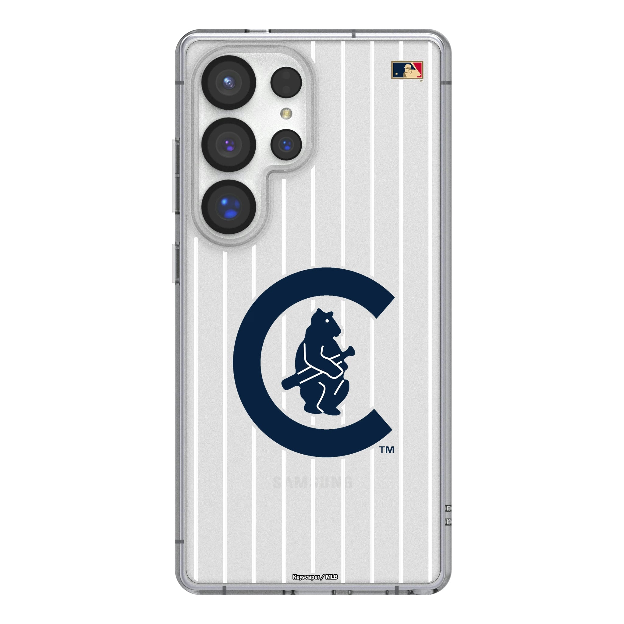 Chicago Cubs 1911-1912 - Cooperstown Collection Pinstripe Galaxy Clear Phone Case for Samsung Galaxy