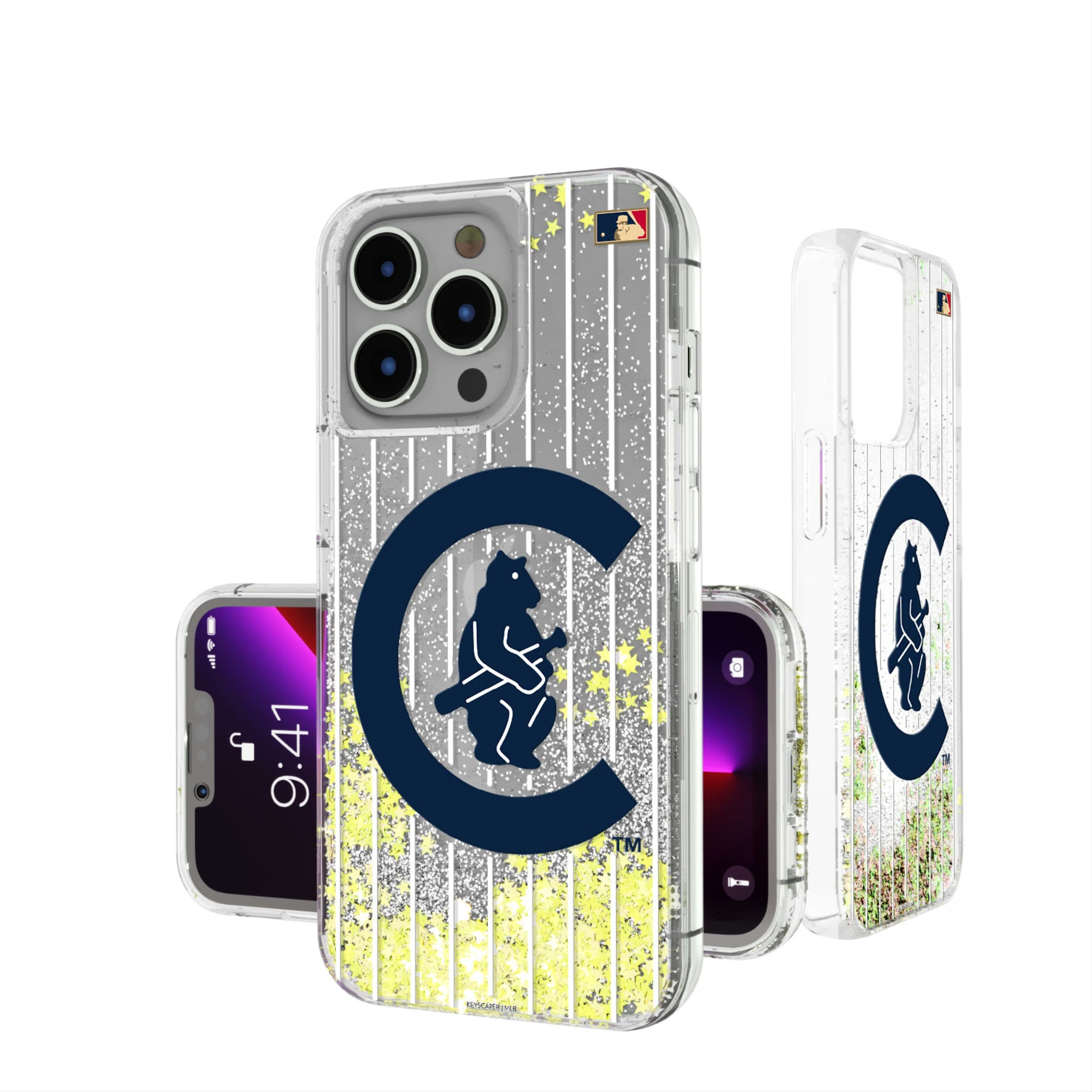 Chicago Cubs 1911-1912 - Cooperstown Collection Pinstripe iPhone Glitter Phone Case for Apple iPhone