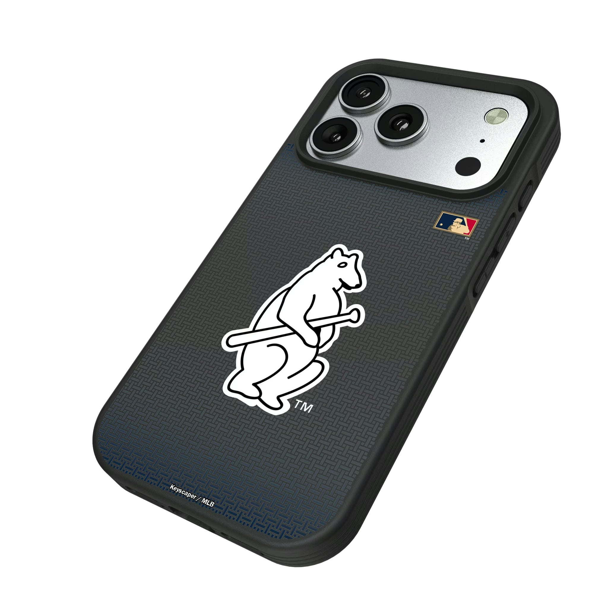 Chicago Cubs 1914 - Cooperstown Collection Linen iPhone Bump Phone Case for Apple iPhone - Isometric View#Device_iPhone 17 Pro