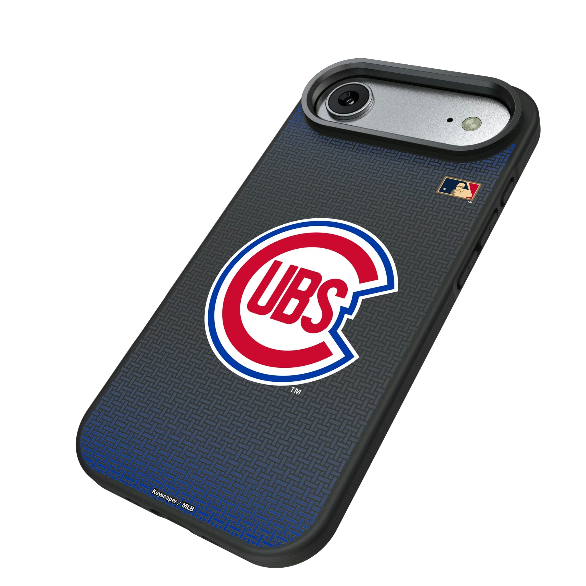 Chicago Cubs 1948-1956 - Cooperstown Collection Linen iPhone Bump Phone Case for Apple iPhone - Isometric View#Device_iPhone Air