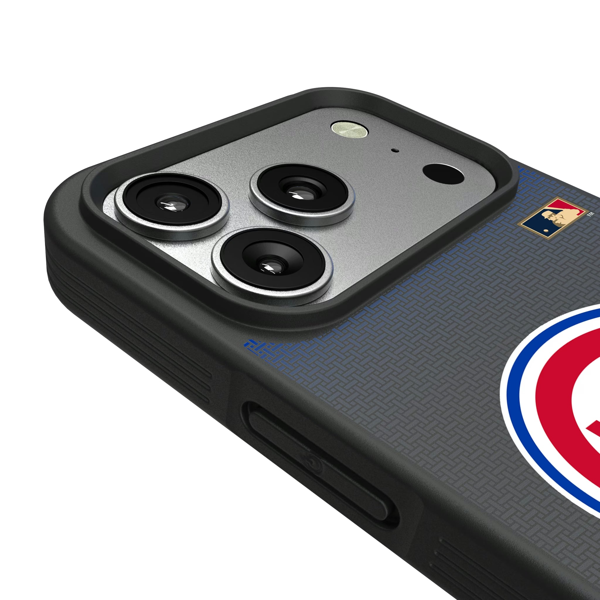 Chicago Cubs 1948-1956 - Cooperstown Collection Linen iPhone Bump Phone Case for Apple iPhone - Detail#Device_iPhone 17 Pro