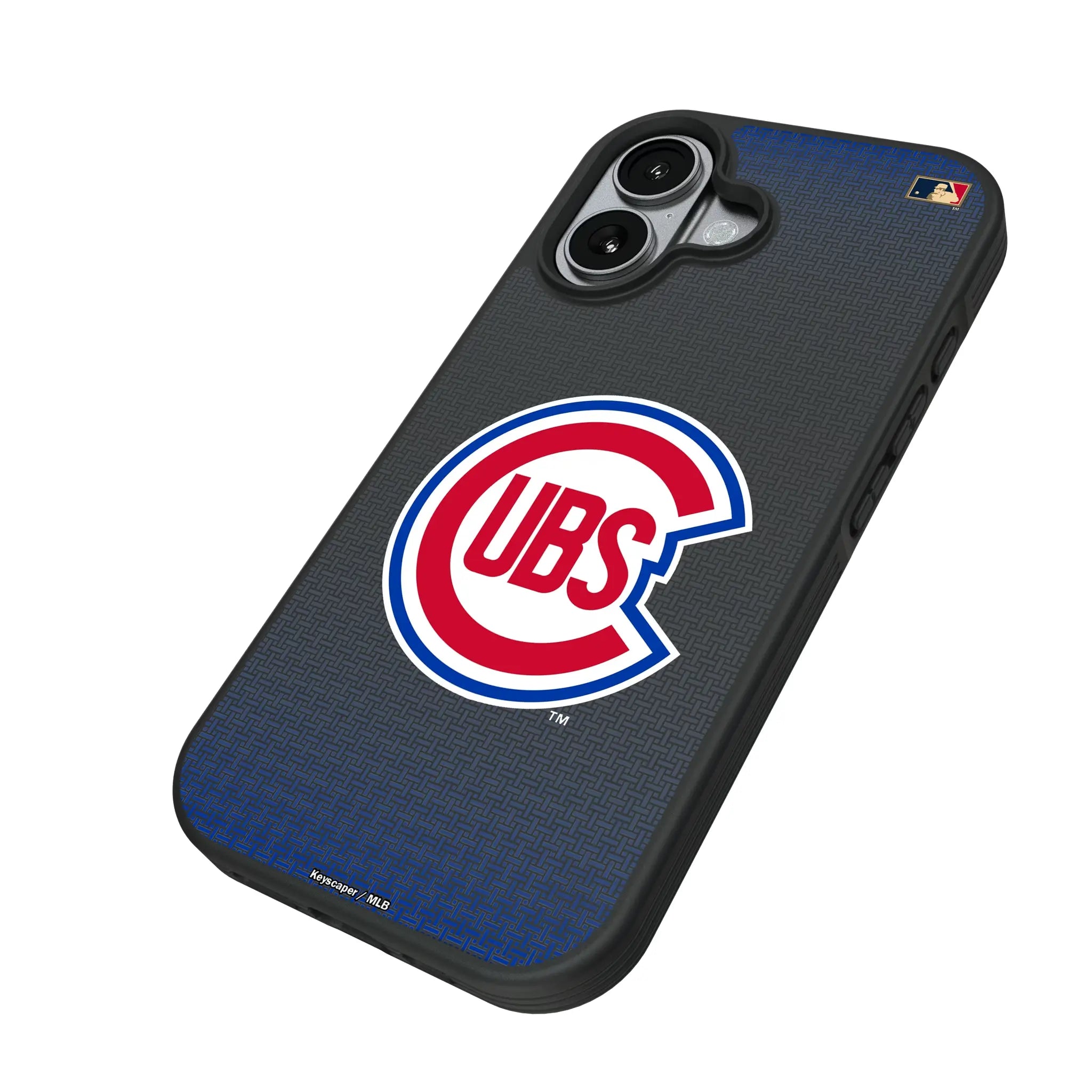 Chicago Cubs 1948-1956 - Cooperstown Collection Linen iPhone Bump Phone Case for Apple iPhone - Isometric View#Device_iPhone 17