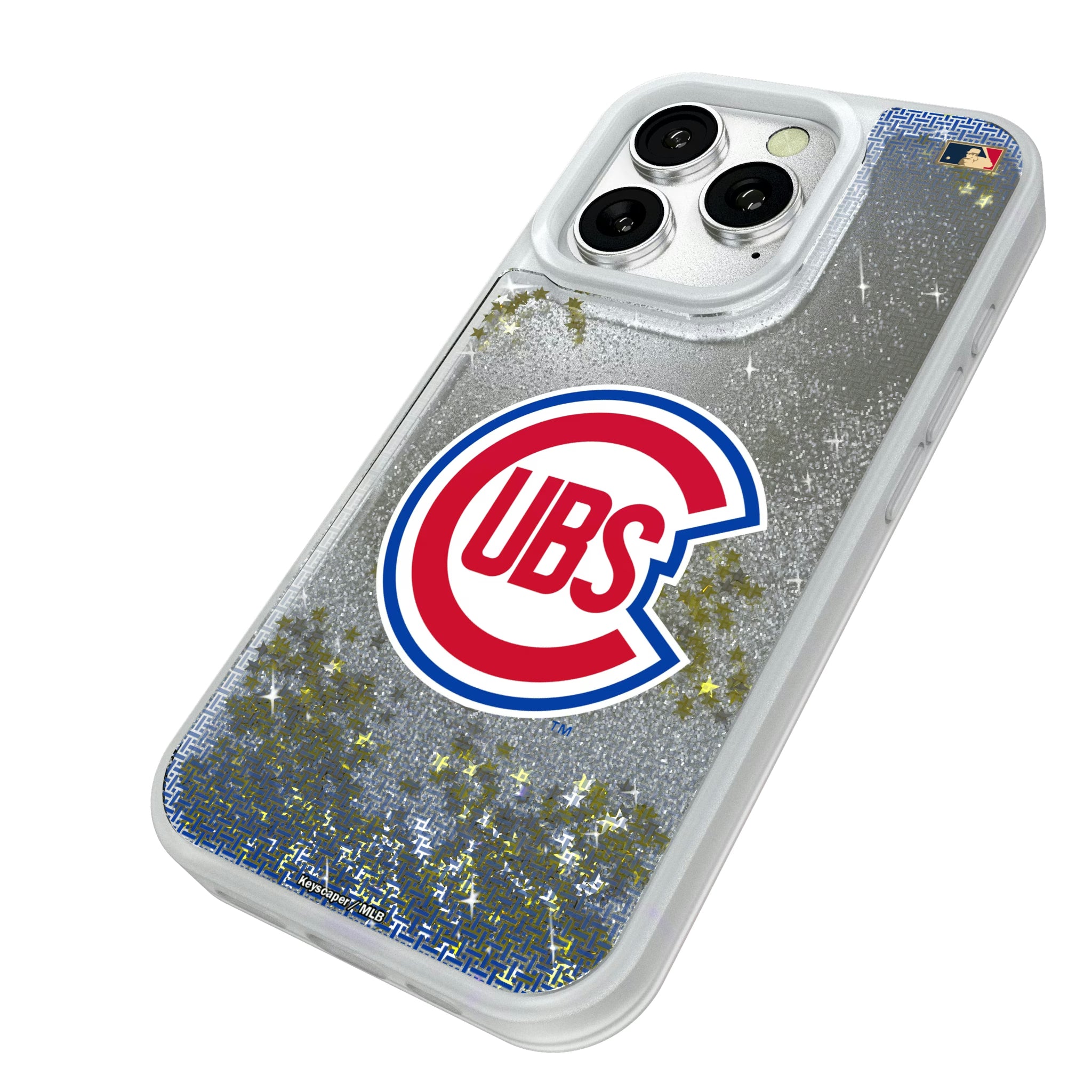 Chicago Cubs 1948-1956 - Cooperstown Collection Linen iPhone Glitter Phone Case for Apple iPhone - Isometric View#Device_iPhone 16 Pro