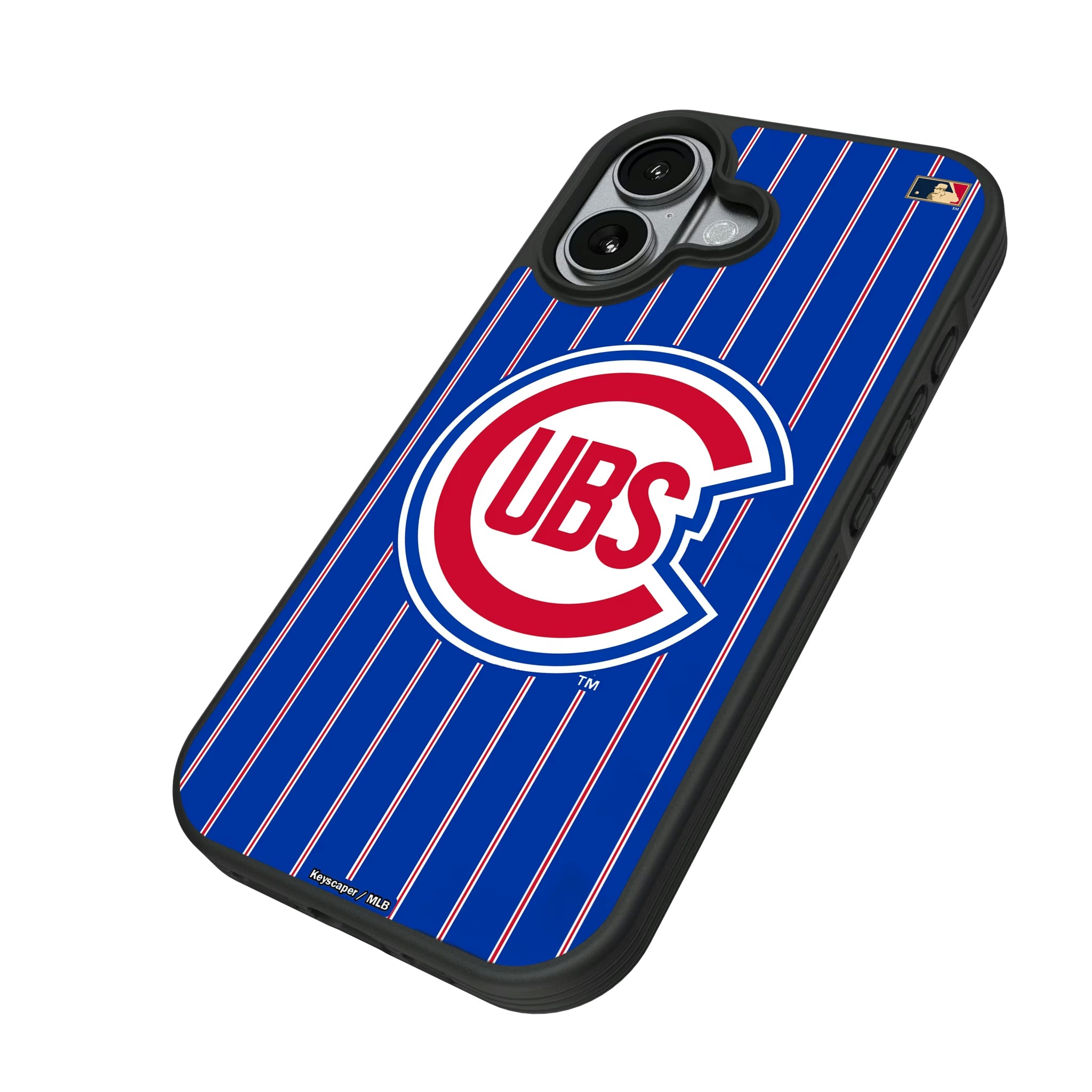Chicago Cubs 1948-1956 - Cooperstown Collection Pinstripe iPhone Bump Phone Case for Apple iPhone - Isometric View#Device_iPhone 17