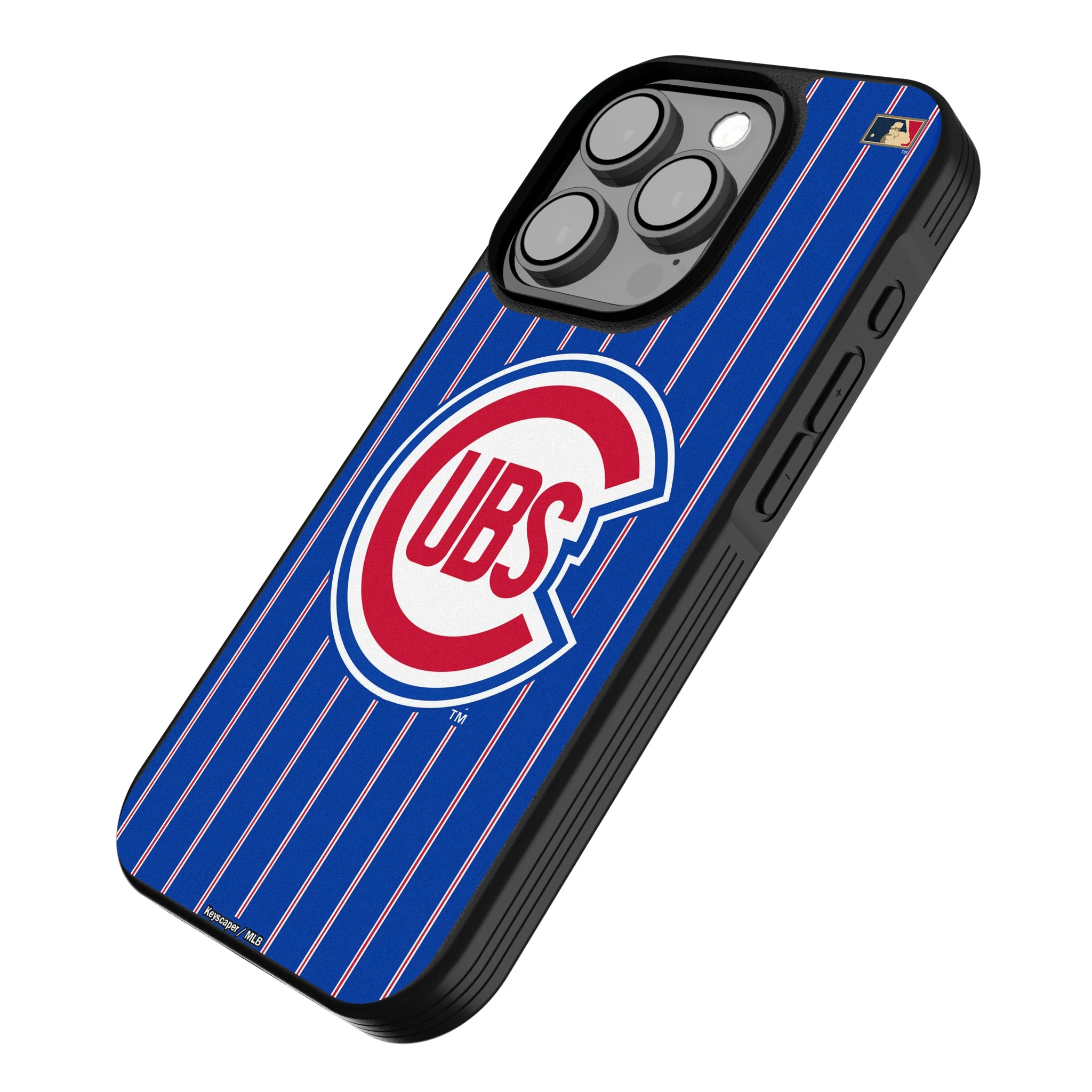 Chicago Cubs 1948-1956 - Cooperstown Collection Pinstripe iPhone Bump Phone Case for Apple iPhone - Isometric View
