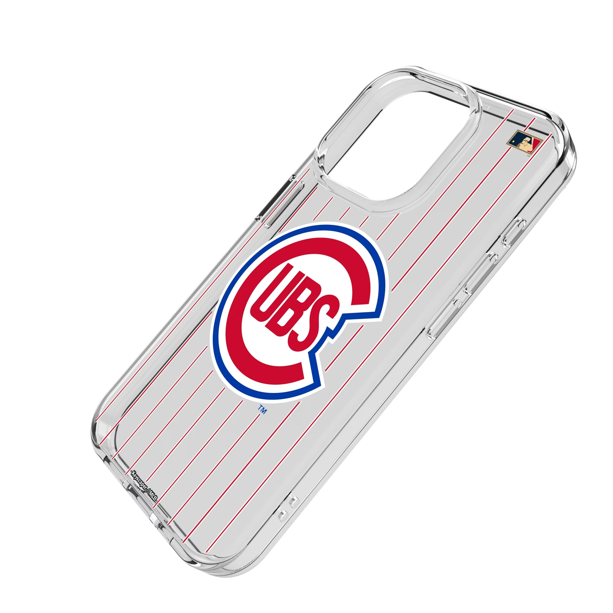 Chicago Cubs 1948-1956 - Cooperstown Collection Pinstripe iPhone Clear Phone Case for Apple iPhone - Isometric View