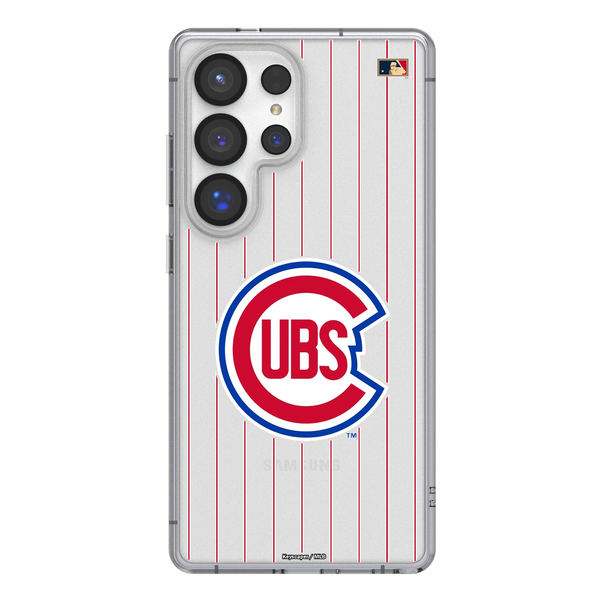 Chicago Cubs 1948-1956 - Cooperstown Collection Pinstripe Galaxy Clear Phone Case for Samsung Galaxy