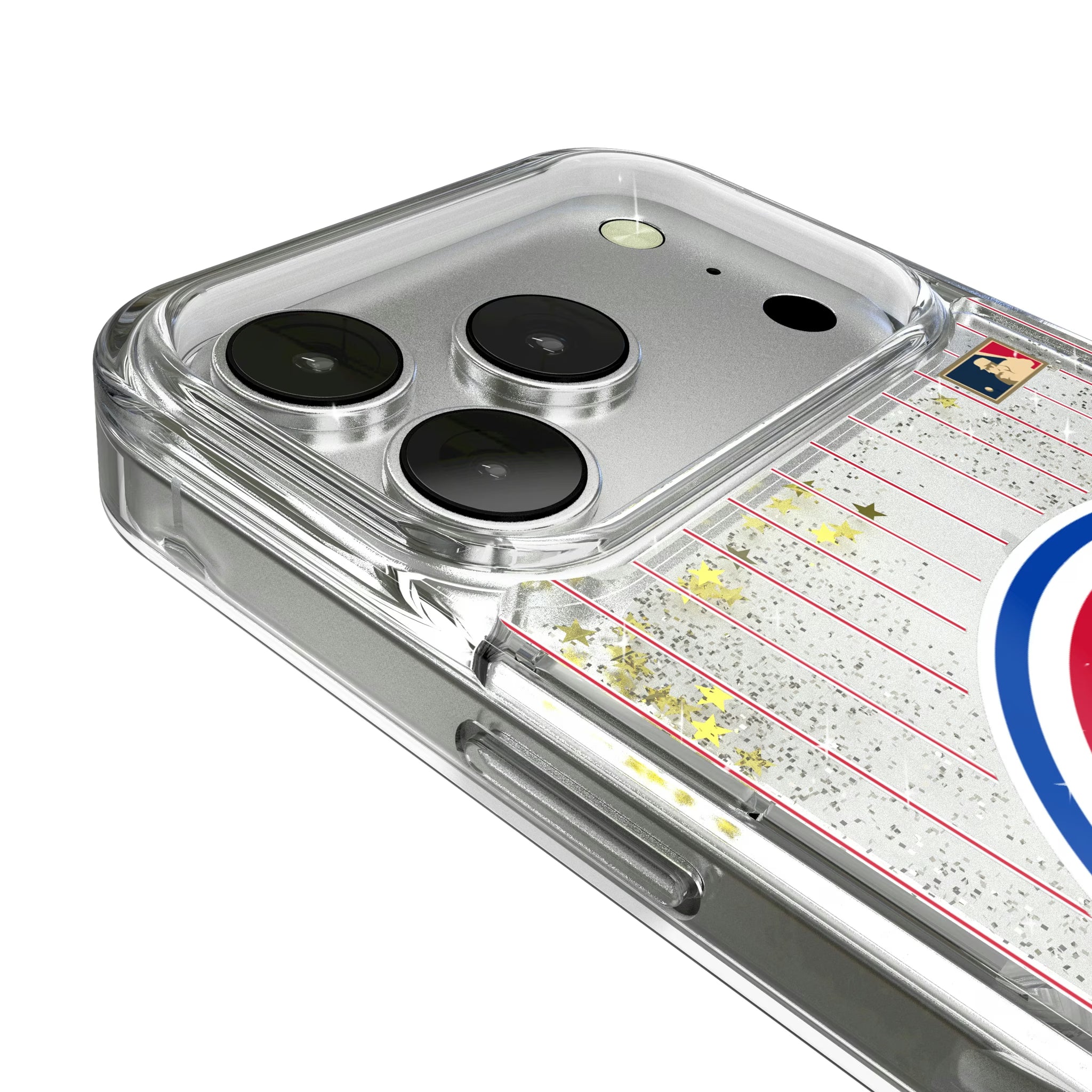 Chicago Cubs 1948-1956 - Cooperstown Collection Pinstripe iPhone Glitter Phone Case for Apple iPhone - Detail