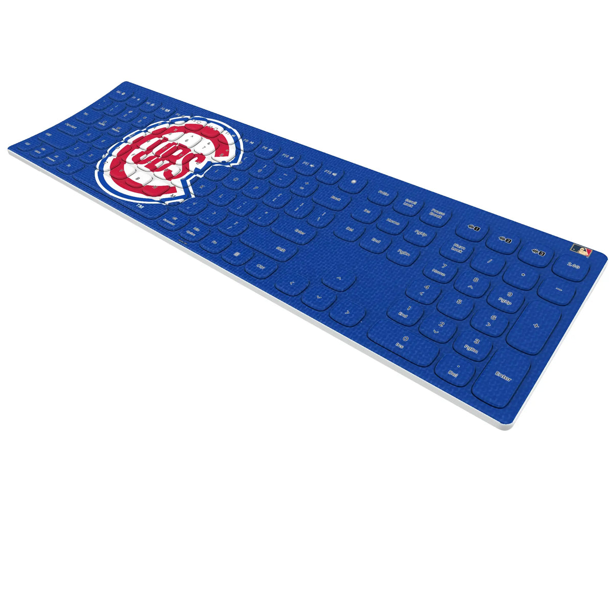 Chicago Cubs 1948-1956 - Cooperstown Collection Solid KKB605 Curved Wireless Keyboard - Isometric View