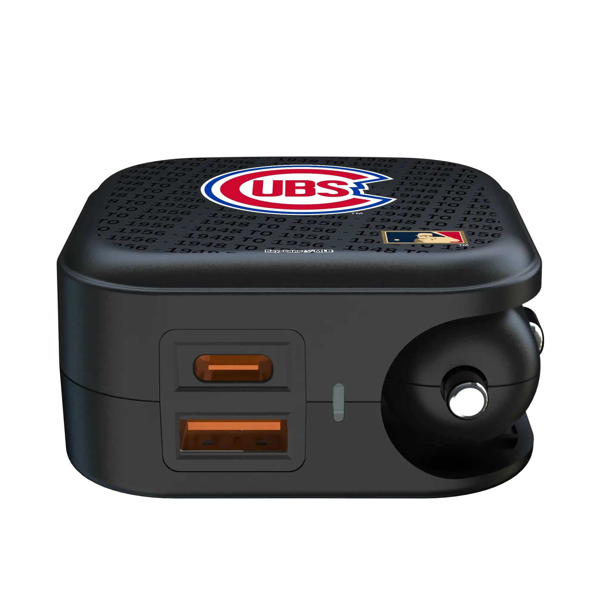 Chicago Cubs 1948-1956 - Cooperstown Collection Text Backdrop 2 in 1 USB A/C Charger