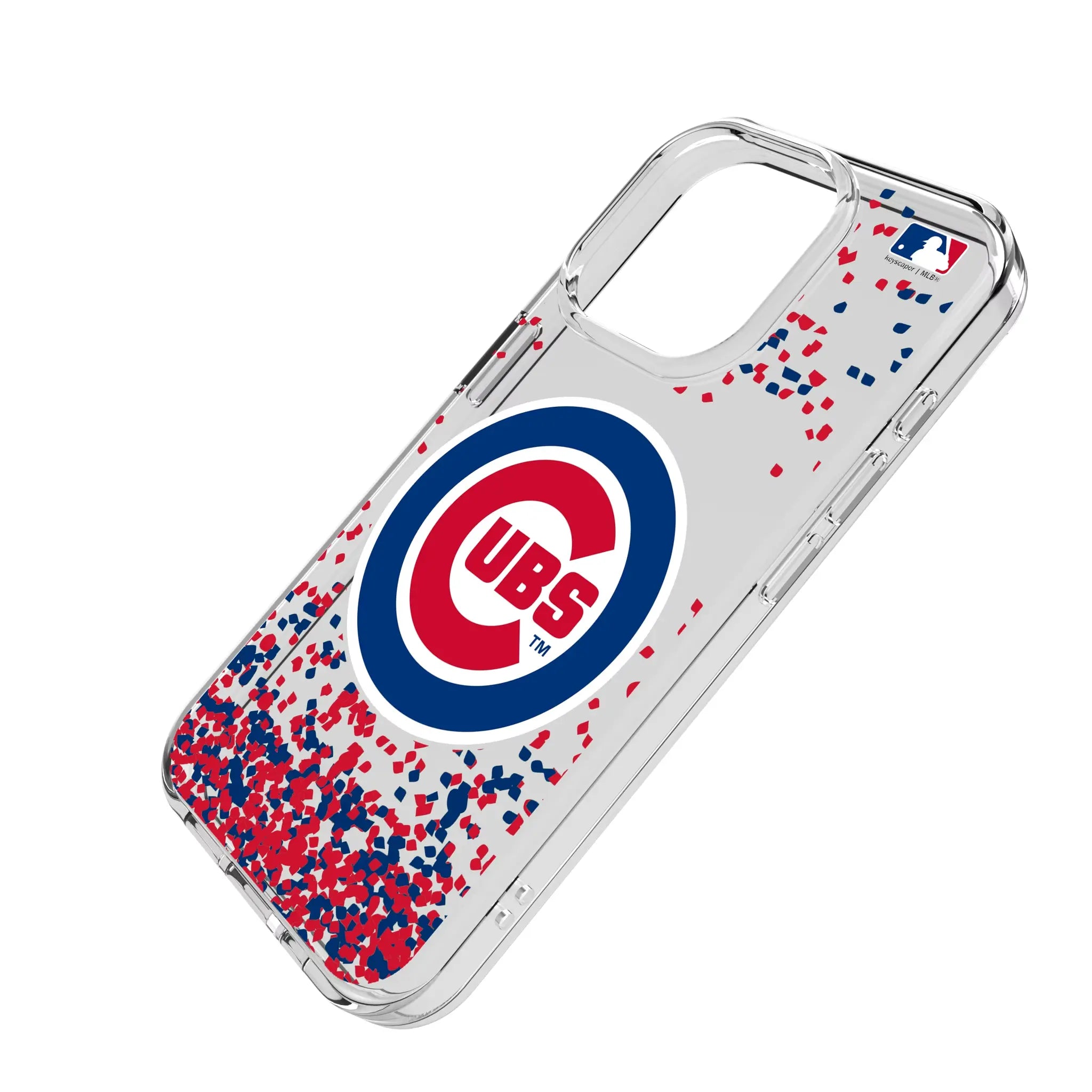 Chicago Cubs Confetti iPhone Clear Phone Case for Apple iPhone - Isometric View