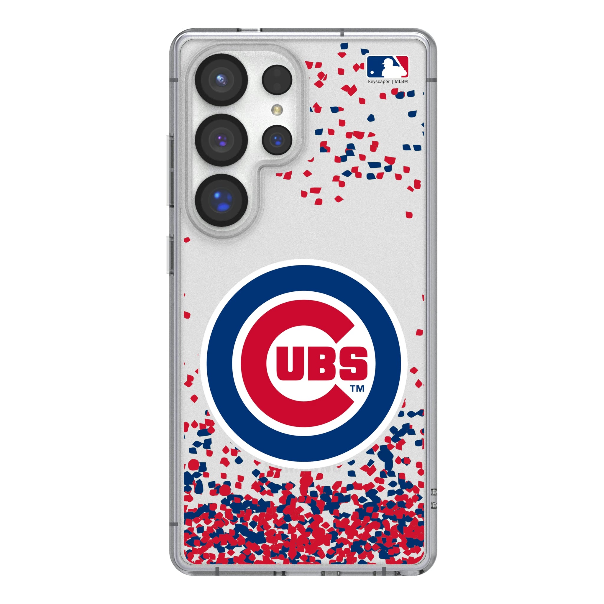 Chicago Cubs Confetti Galaxy Clear Phone Case for Samsung Galaxy