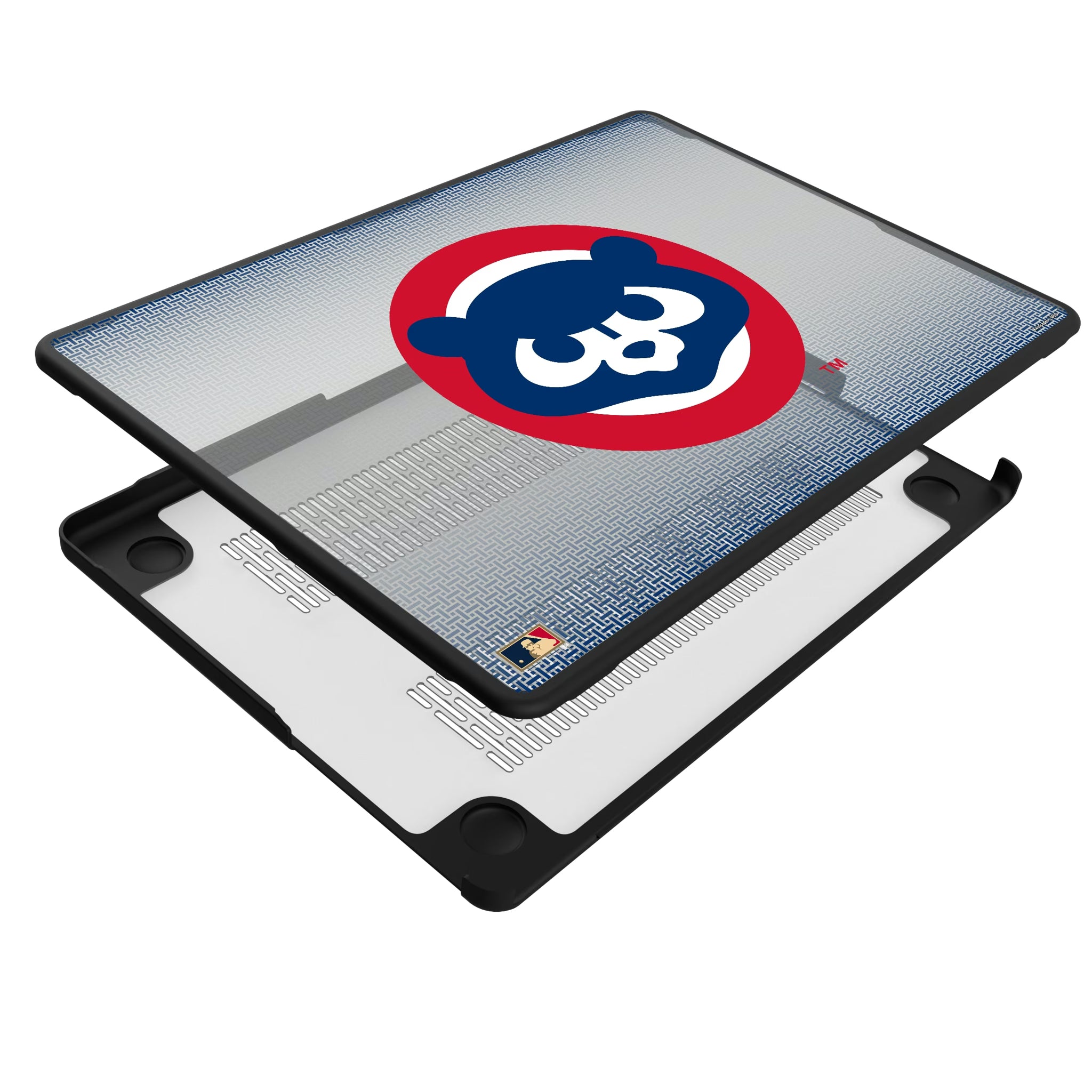 Chicago Cubs Home 1979-1993 - Cooperstown Collection Linen MacBook Laptop Case for Apple MacBook - Isometric View#Device_MacBook Pro (14-inch, 2021) / MacBook Pro (14-inch, 2023) / MacBook Pro (14-inch, 2024)