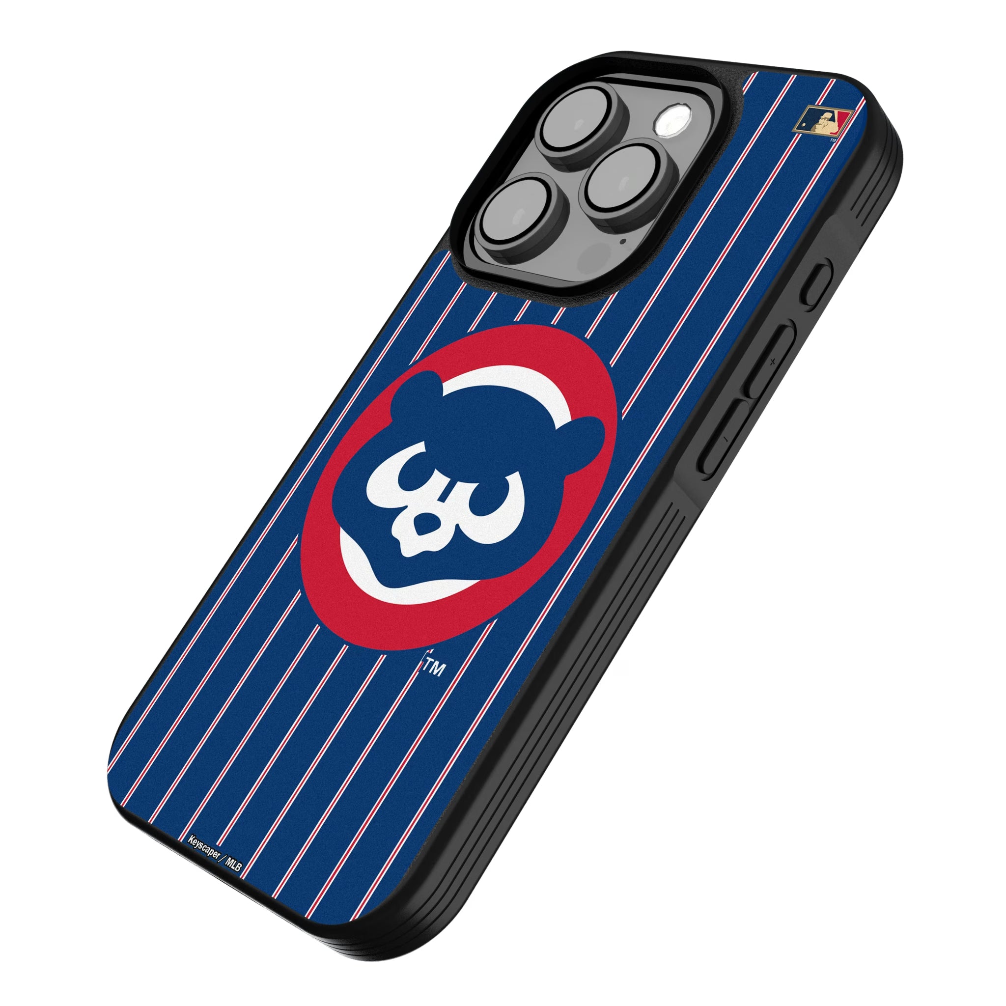 Chicago Cubs Home 1979-1993 - Cooperstown Collection Pinstripe iPhone Bump Phone Case for Apple iPhone - Isometric View